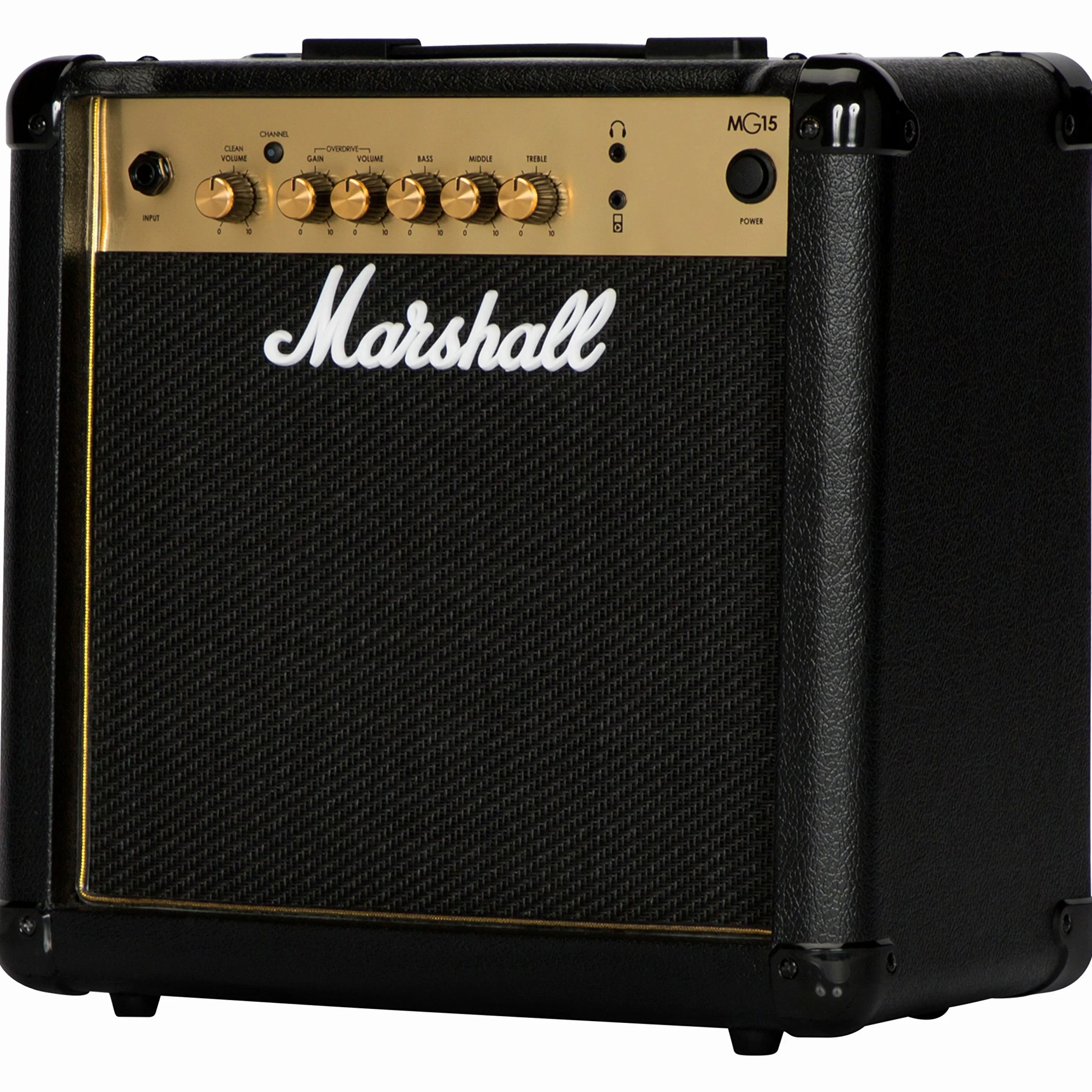Marshall MG15G Amplificador de práctica adecuado para guitarra eléctrica, negro y dorado, Standard, 15W