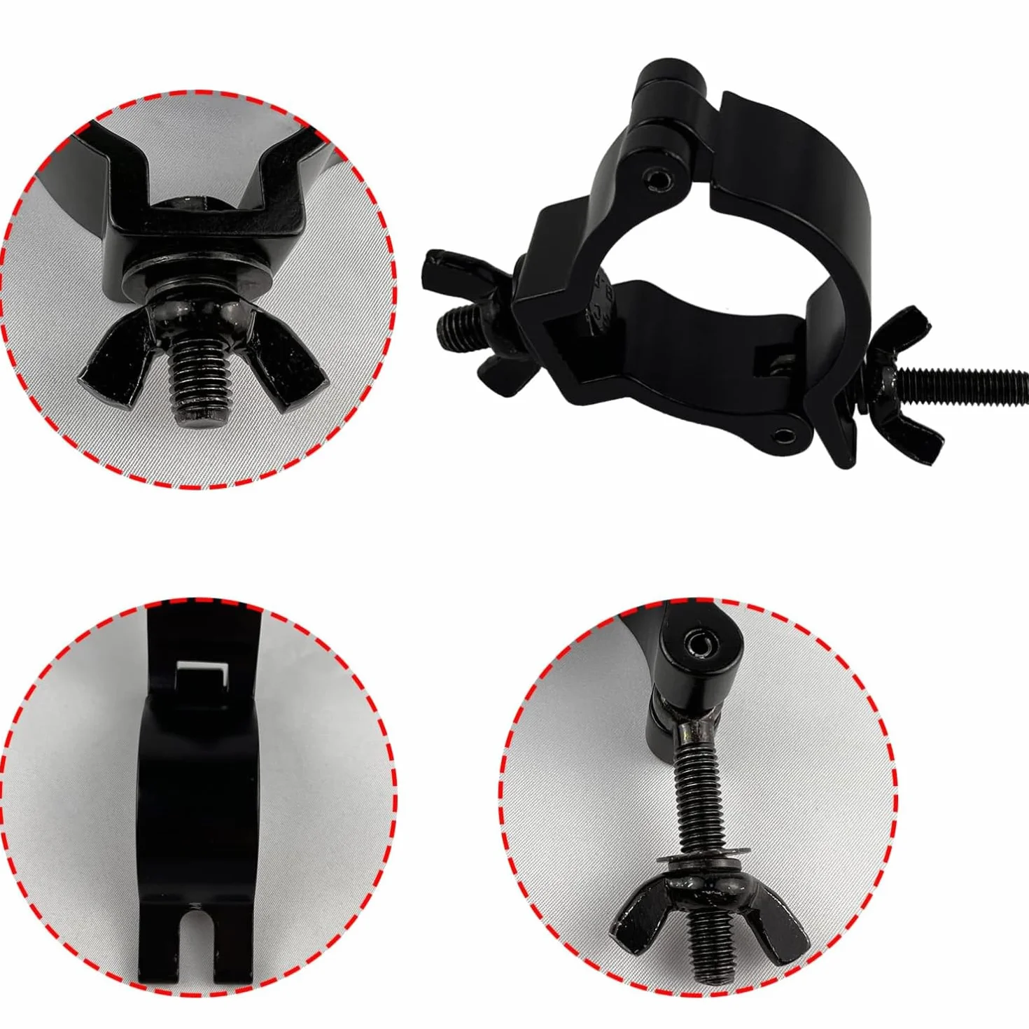Pinza De Gancho Truss Clamp,10 Pcs Morsetto Per Luci Da Palcoscenico,Para Lámpara 48-52mm,100kg Fuerte Soporte De Carga,Para Iluminación,Iluminación De Escenario,Accesorios De Iluminación Fiesta