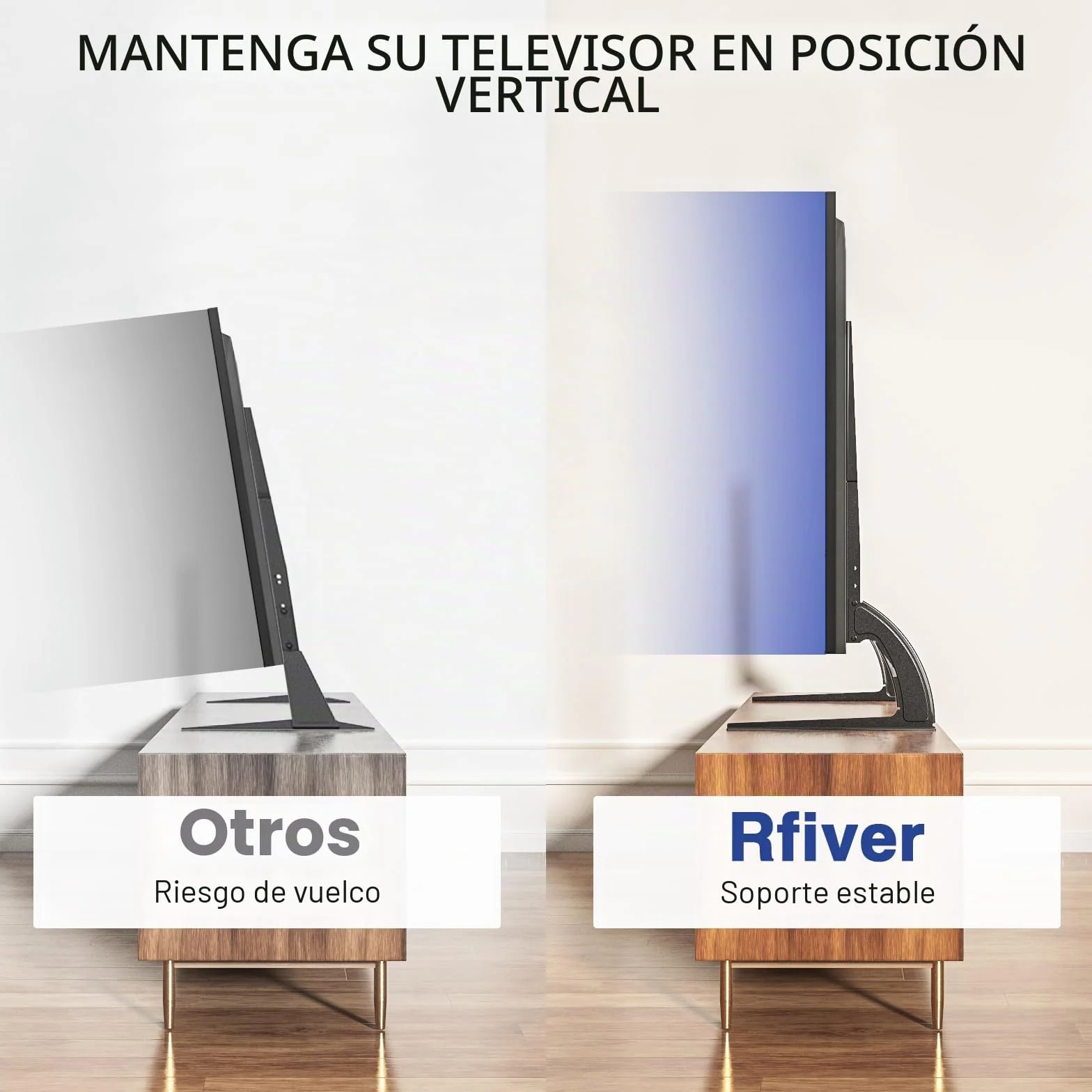 RFIVER Soporte Universal para TV de 20 a 65 Pulgadas - Patas/Pedestal de Sustitución para LCD, LED, OLED, Plasma (Pantallas Planas y Curvas) - Soporta 40 kg, VESA 800x500 mm