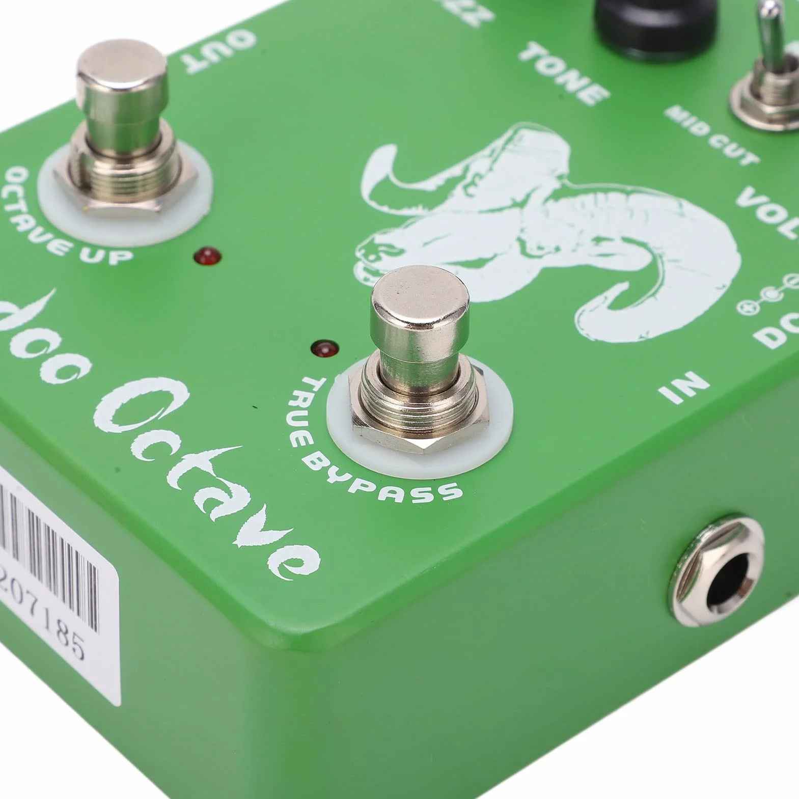 VGEBY Pedal de Efectos de Guitarra True Bypass Ajustable con Octave Fuzz, Acabado de Metal Verde, Fácil de Transportar para Músicos