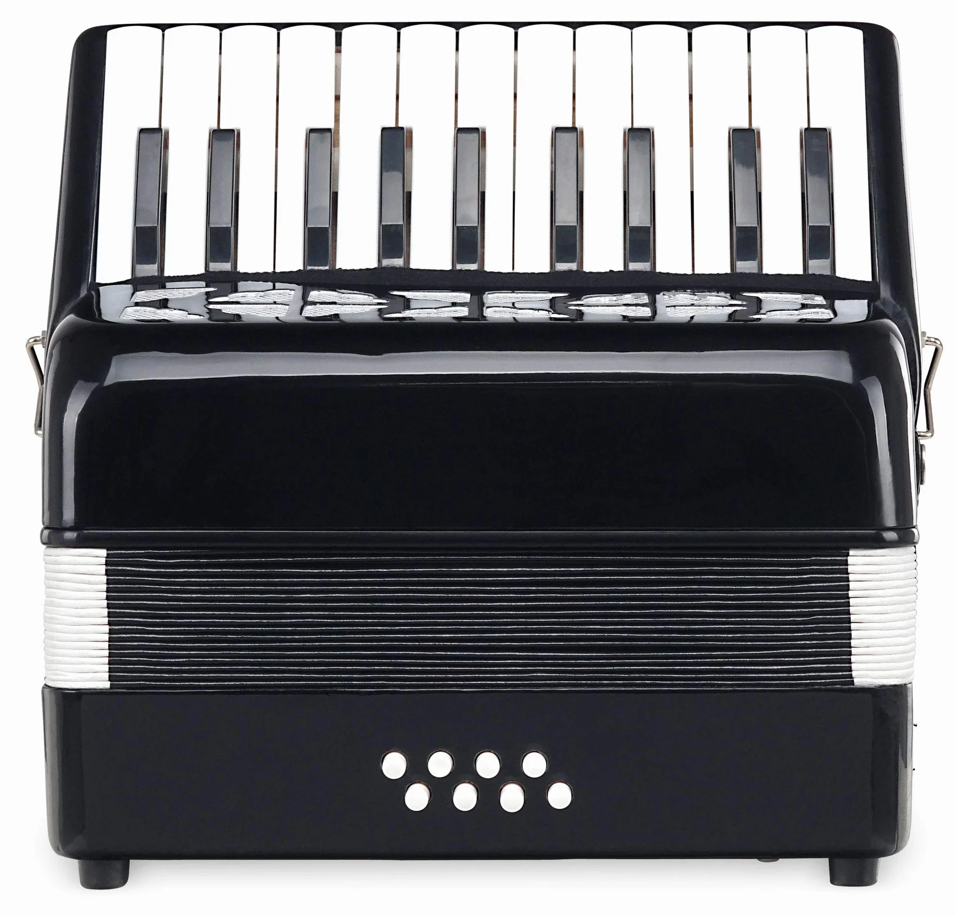 Classic Cantabile Secondo Junior Acordeón 8 Bajos (22 teclas de disco, 8 teclas de bajo, incl. correa y funda) negro