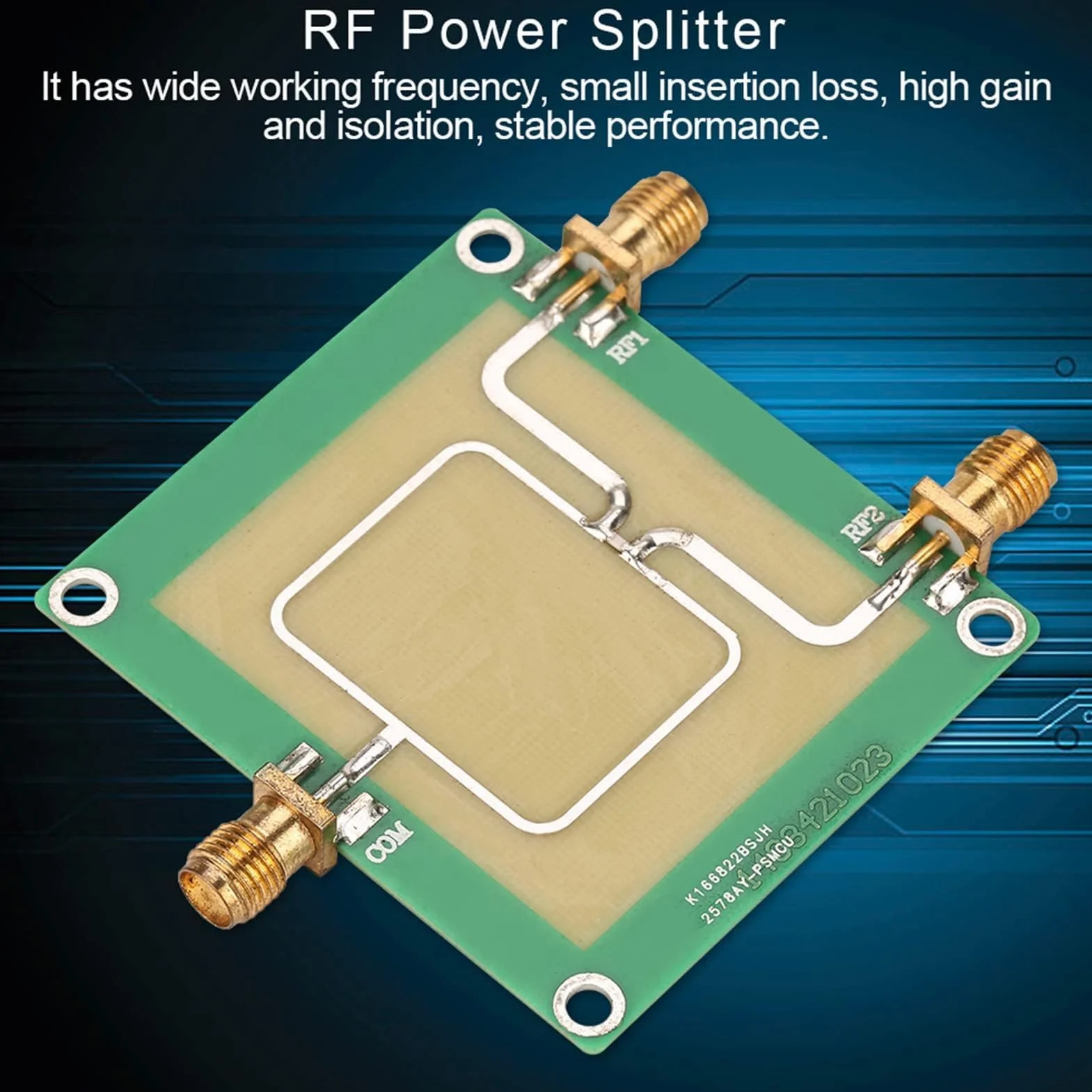 Divisor de Potencia RF Señal 2 Vías 50 Ohm SMA Rango 30-1000MHz Alta Aislamión para Amplificadores y Accesorios de Señal