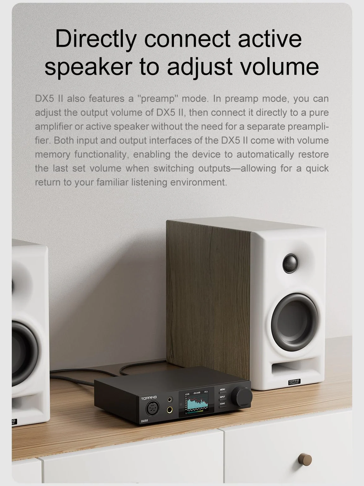 Topping DX5 II - Amplificador DAC y amplificador de auriculares, doble ES9039Q2M DSD512 PCM768 kHz