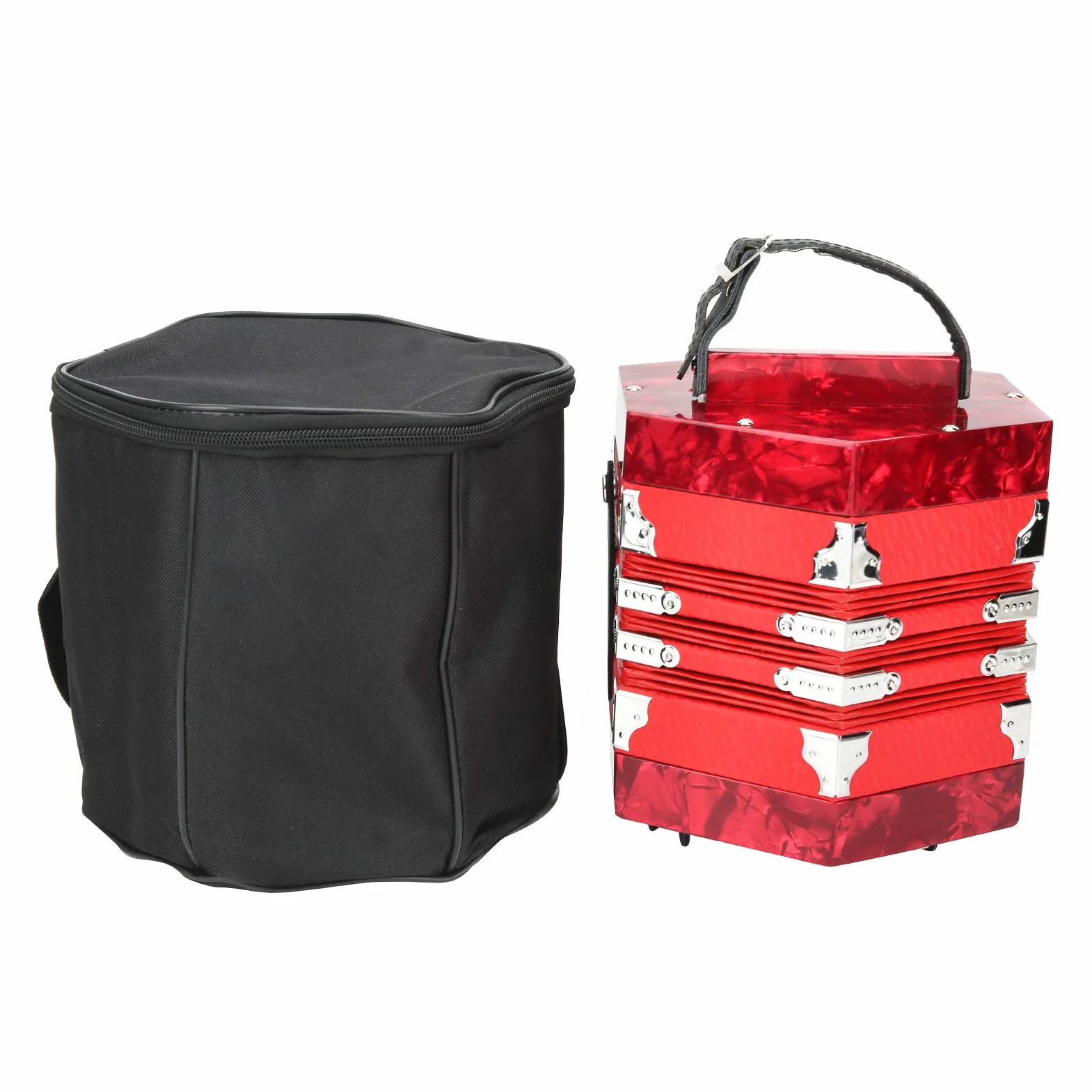 Concertina Concertina Instrumento Portátil 3 Colores, para Música(red)