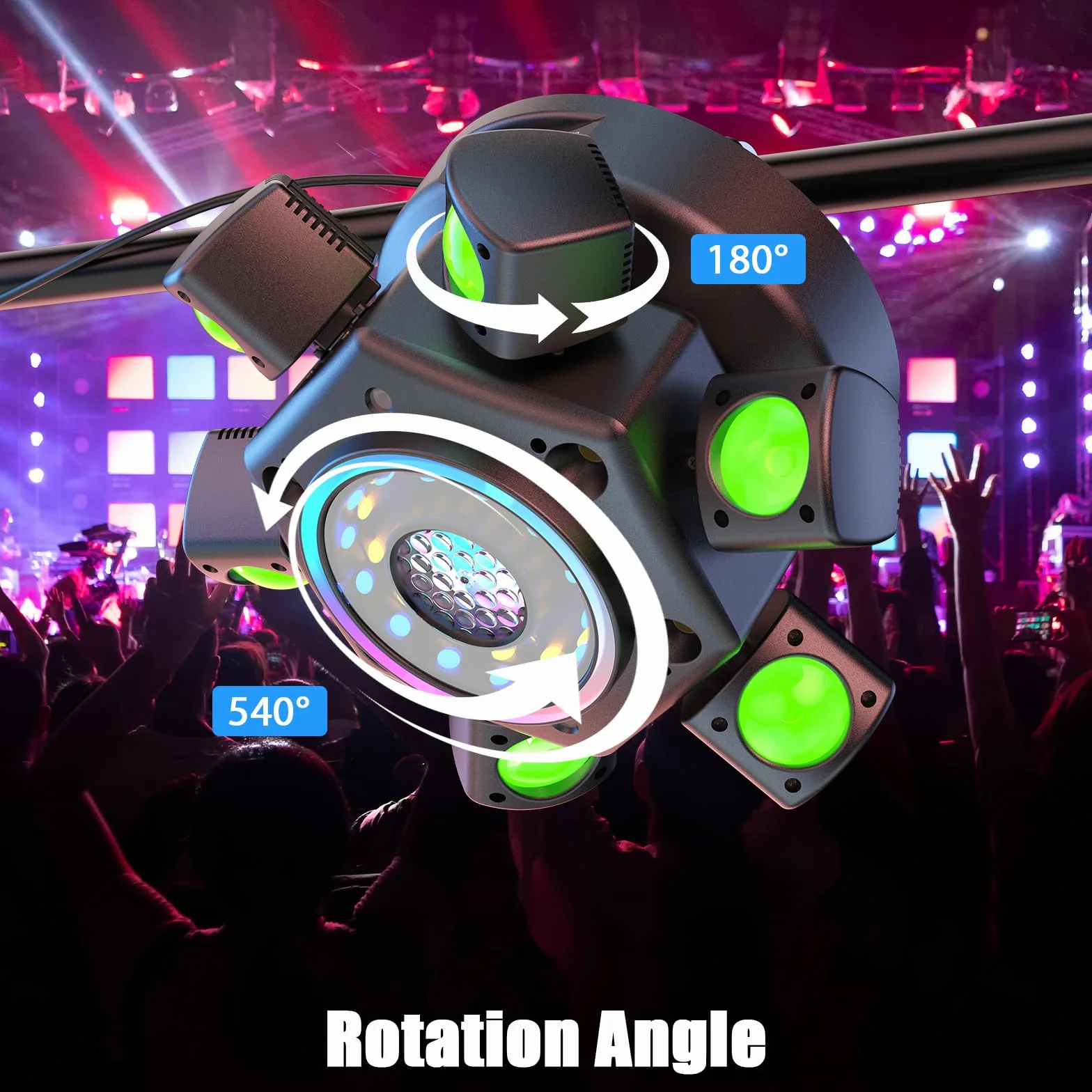 Cabeza Móvil LED 150W con Mando a Distancia, Luces Discoteca 26CH Iluminación de Escenario Gobos Luz de Fiesta para Disco Bar Conciertos Navideña