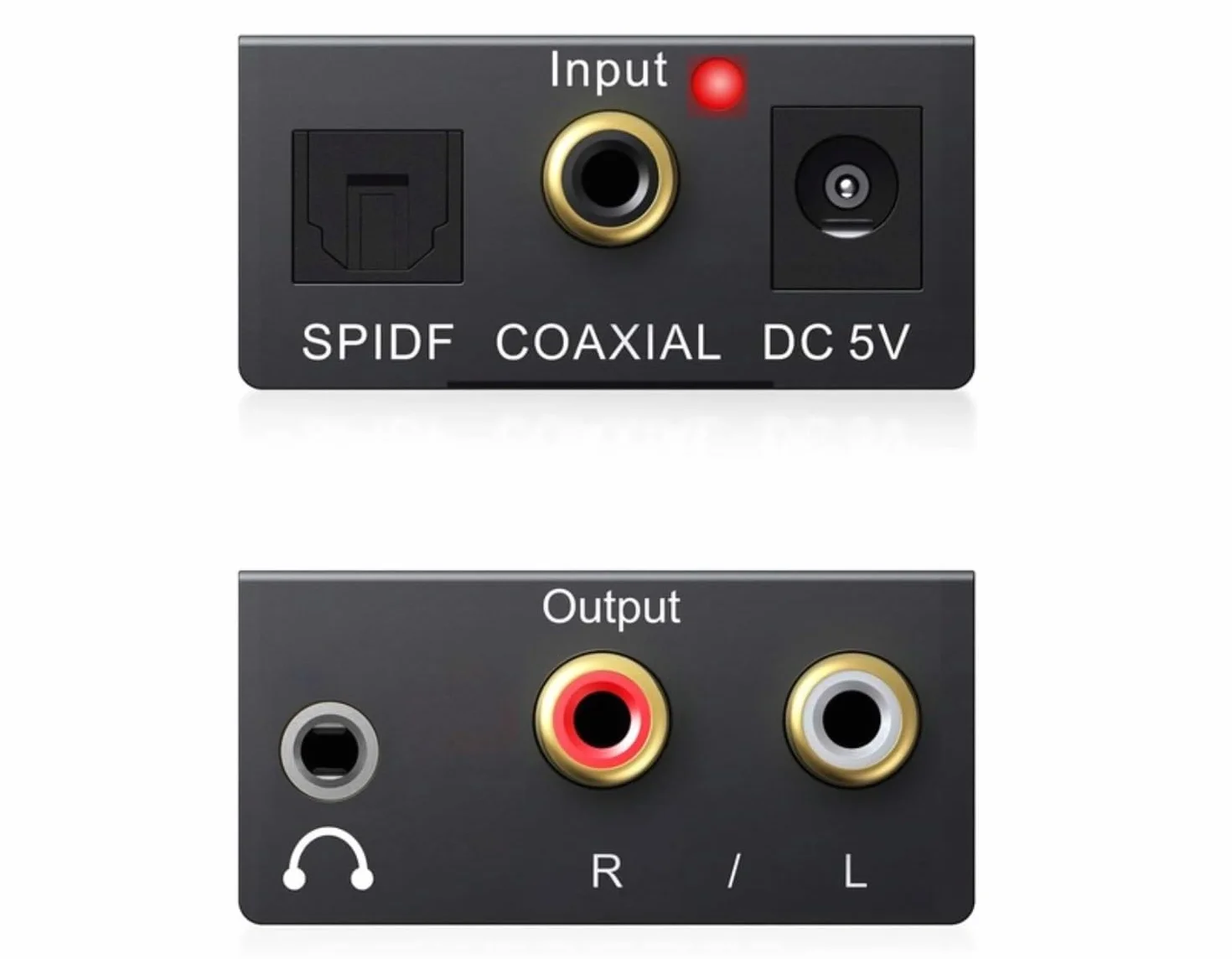 192kHz Convertidor Digital a Analógico, DAC Audio Óptico Coaxial Toslink a Analógico Estéreo L/R y Jack 3.5mm con Cable Óptico para PS3 PS4 Xbox TV DVD