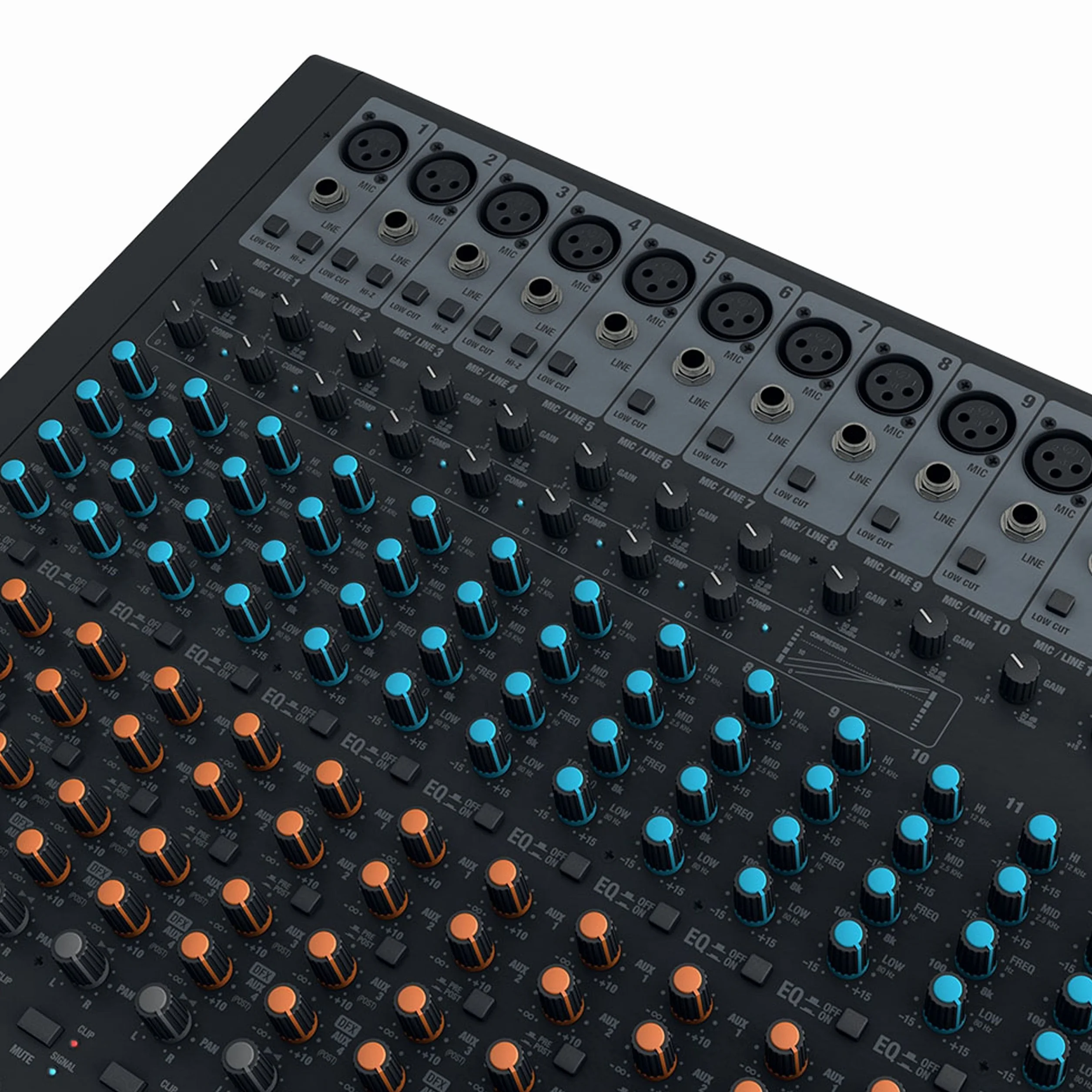 LD Systems VIBZ 24 DC - Mesa de mezclas de 24 canales con sección de efectos digitales y compresor