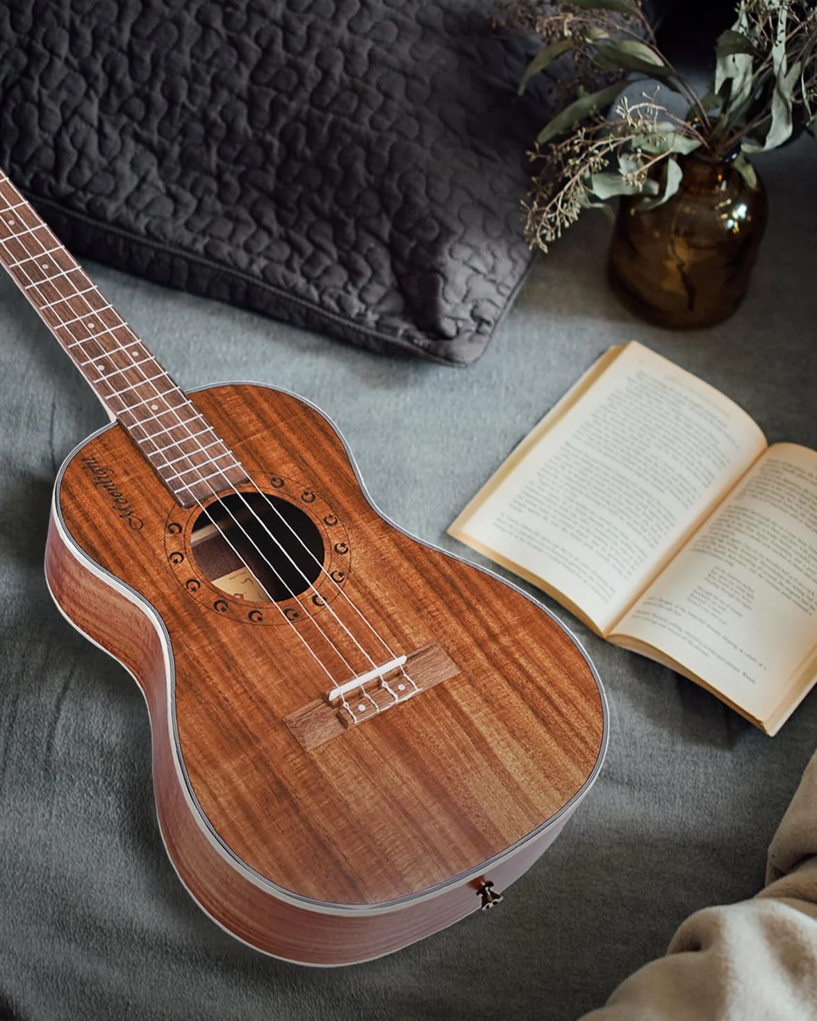 Winzz Ukelele Barítono 30 pulgadas adultos niños principiantes set, ukelele madera KOA mejor para profesionales