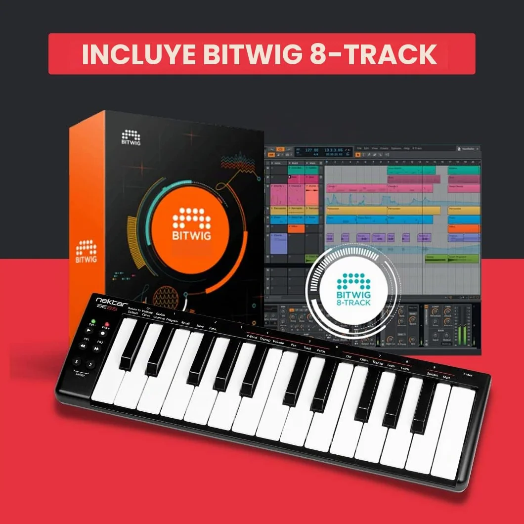Nektar Controlador de teclado MIDI USB SE25