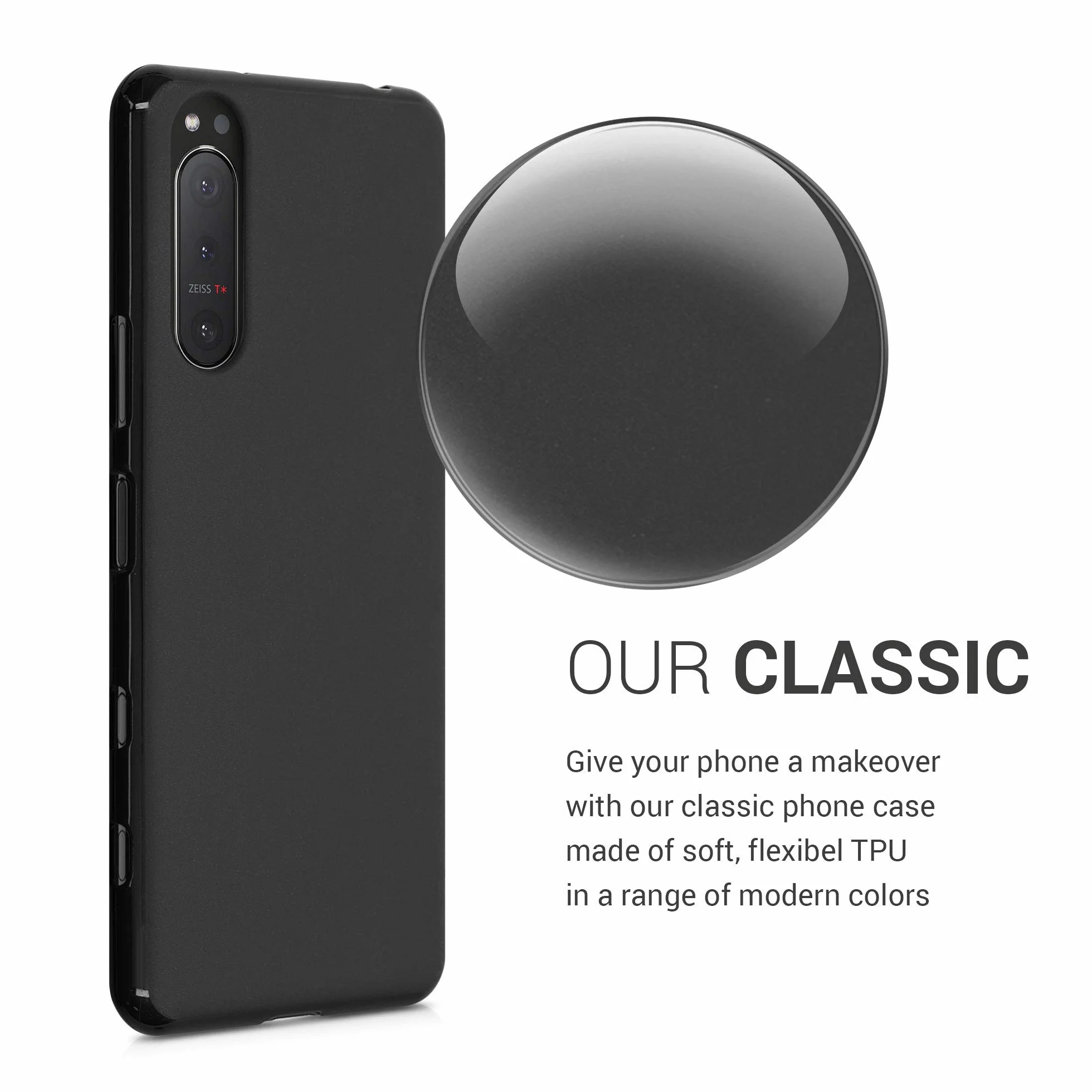 kwmobile Sony Xperia 5 II Carcasa Ultrafina TPU Silicona Bordes elevados anticaídas Negro