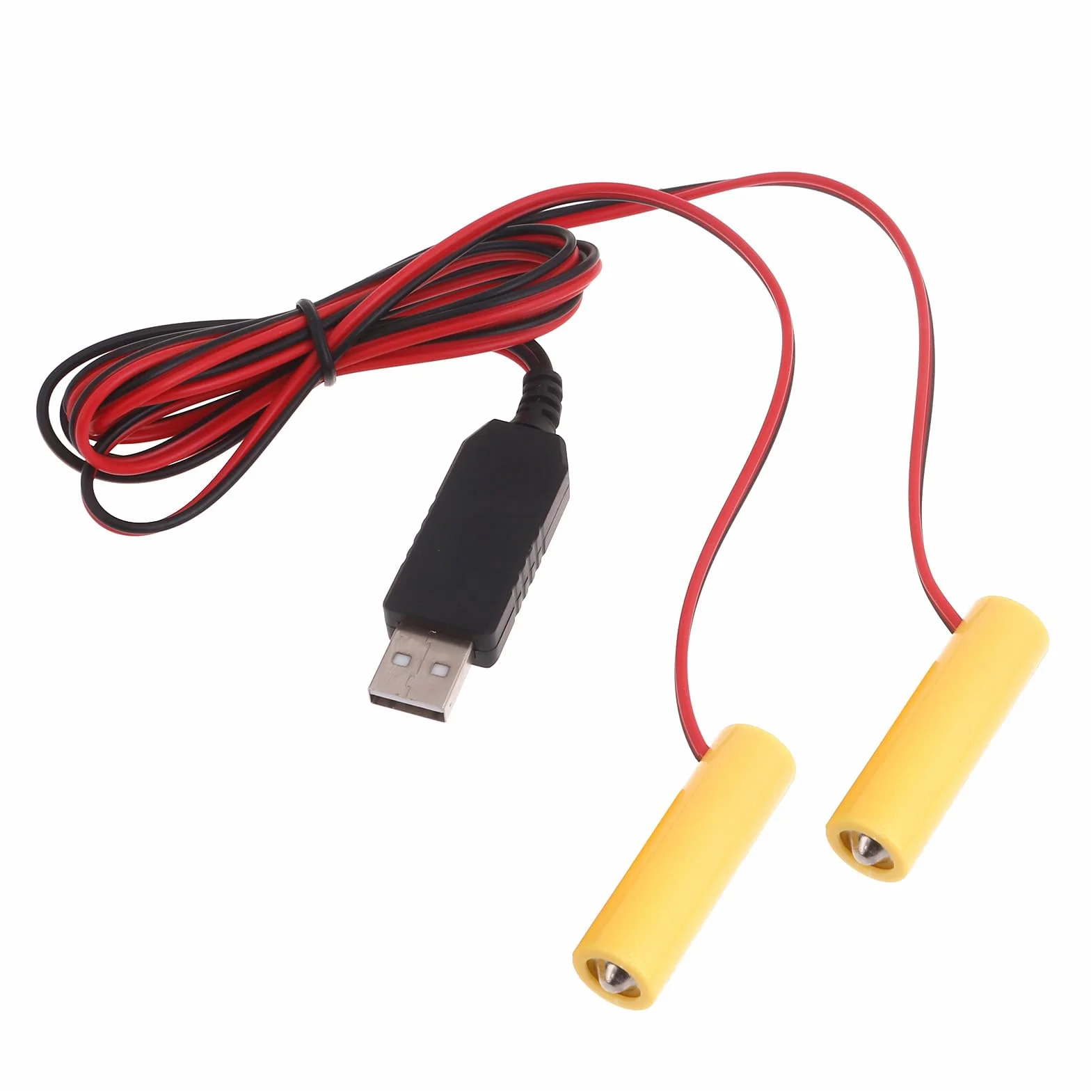 Convertidor de Corriente USB 2 en 1, eliminadores de Pilas AA, reemplaza 1 Uds, Pilas AA LR6 de 1, 5 V para luz LED con Control Remoto, Ahorro de batería