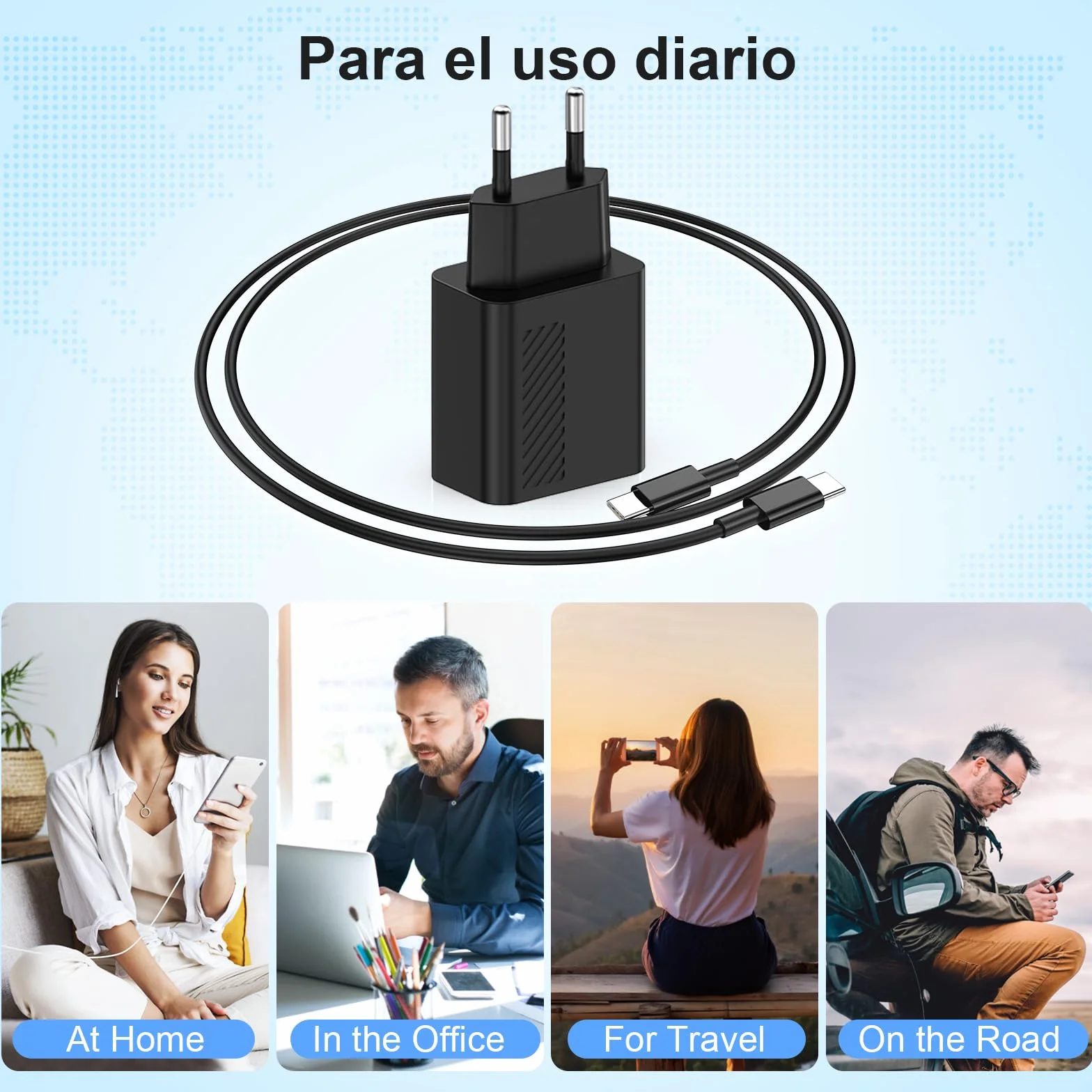 Samsung 45W Cargador Rápido USB C Tipo C con Cable 2M para Galaxy S26 S25 S24 S23 S22 S21 S20 Note 20 A73 A53