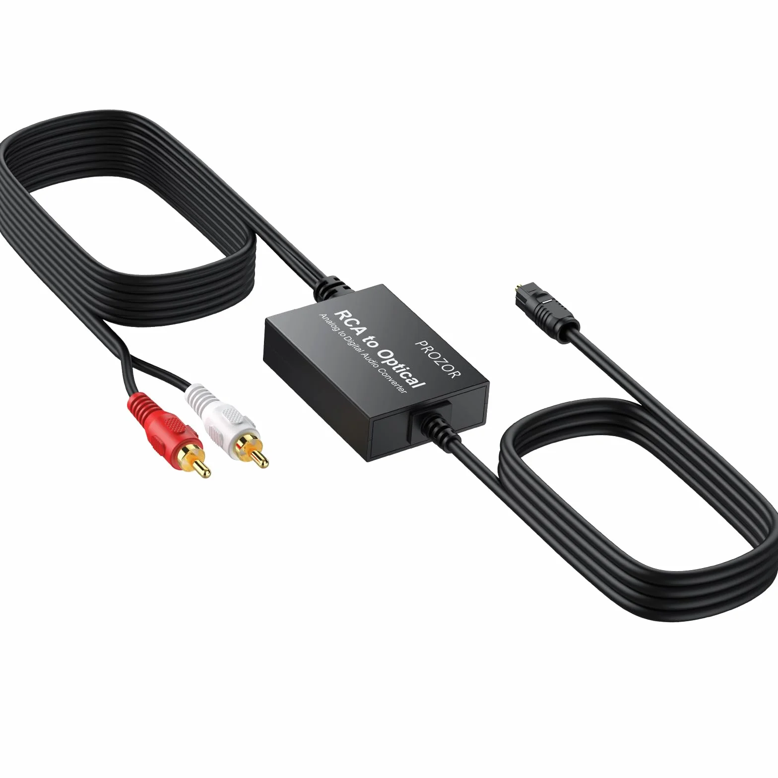 PROZOR Convertidor de Audio Analógico a Digital RCA a Toslink SPDIF con Cable Integrado