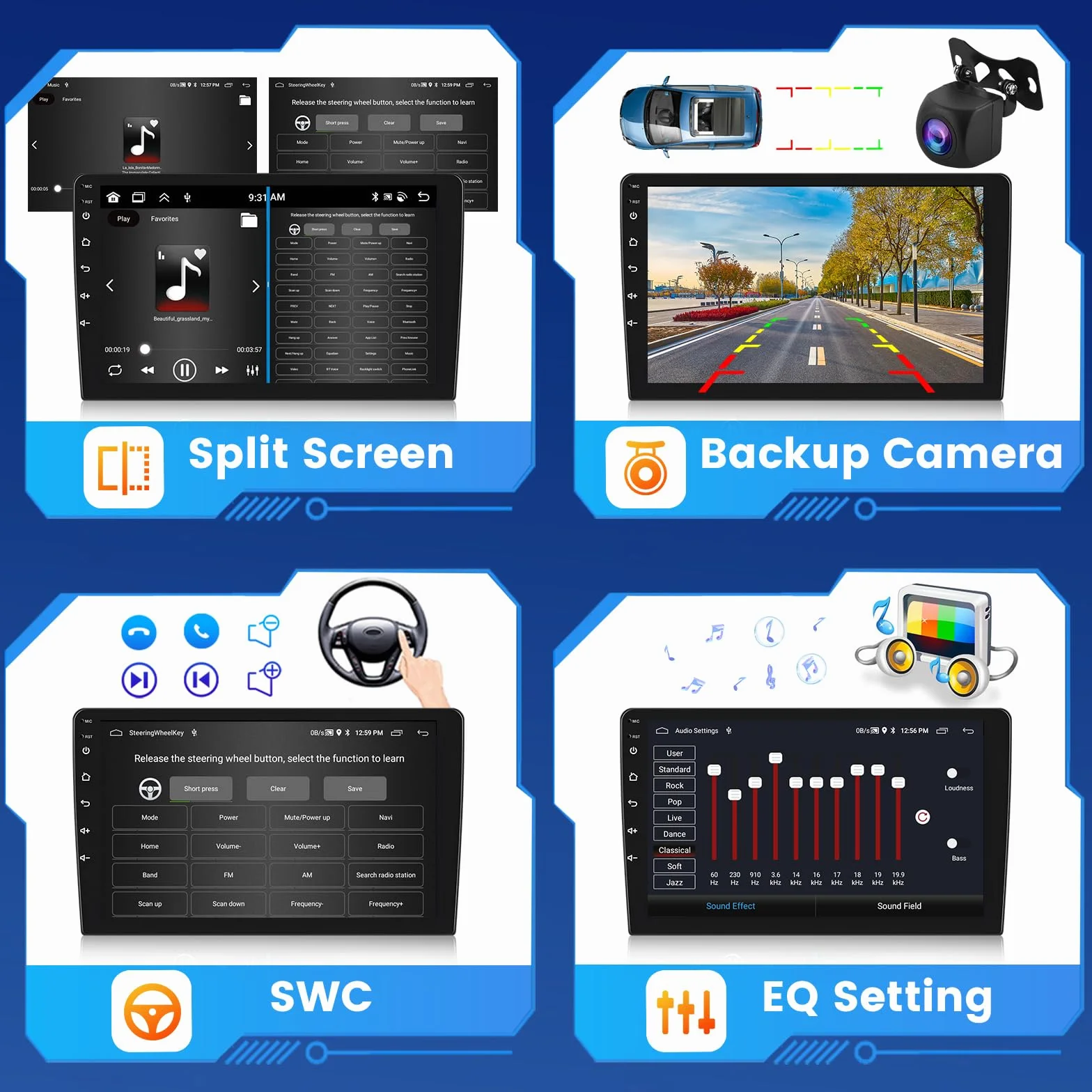 Inefala Radio Coche 2 DIN Android 15 2+64GB para Seat Leon MK2 2005-2012, Radio Coche Bluetooth con Pantalla 9 Pulgadas CarPlay sin Cables y Android Auto GPS WiFi FM/RDS SWC USB Cámara Trasera Mic