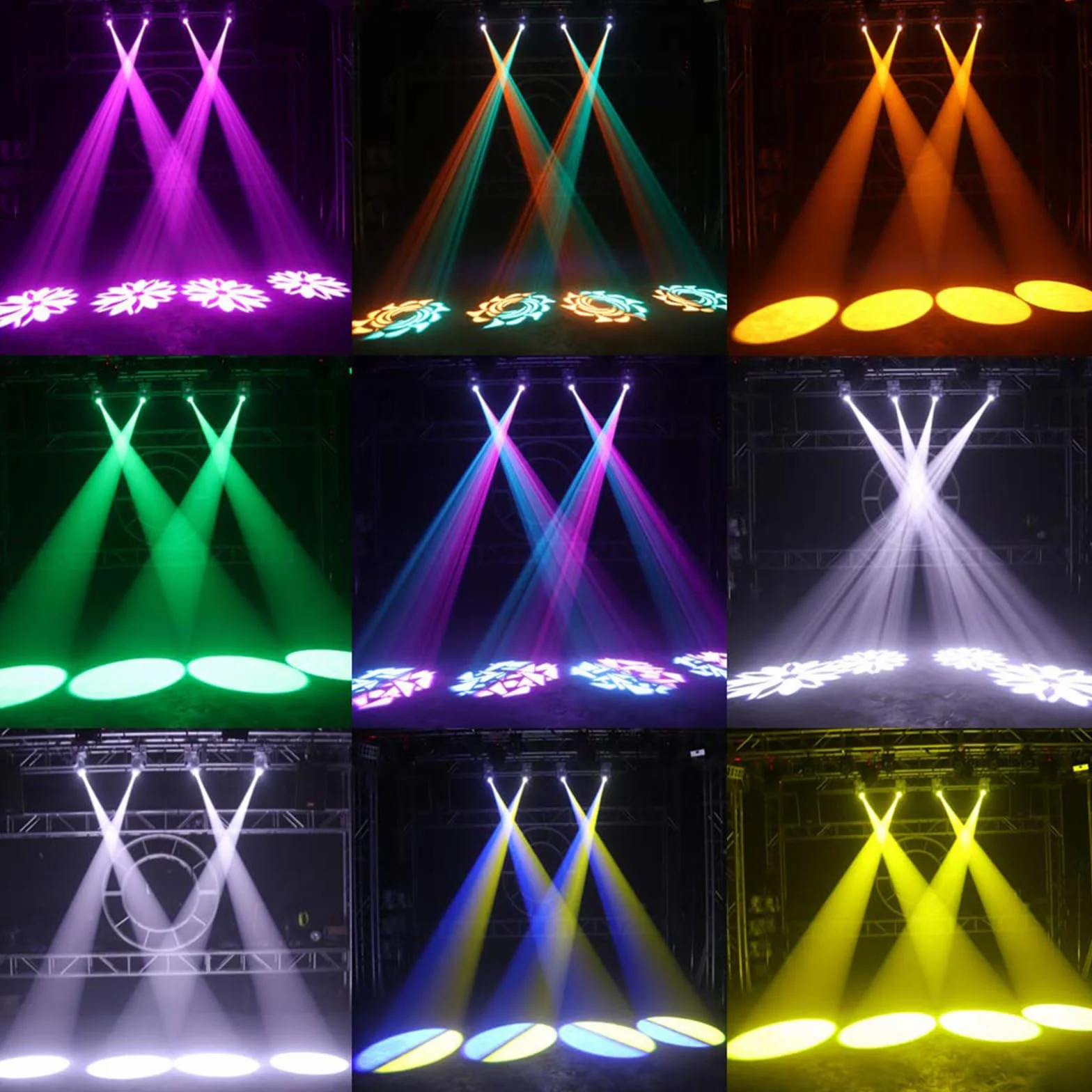 Lyre Led, UKing 50W Cabeza Móvil con Control Remoto DMX 512 Iluminación Disco DJ Luz 8 Gobos 8 Colores Sono/Auto/Master Slave/Estroboscopio para DJ Fiesta KTV Bar Club
