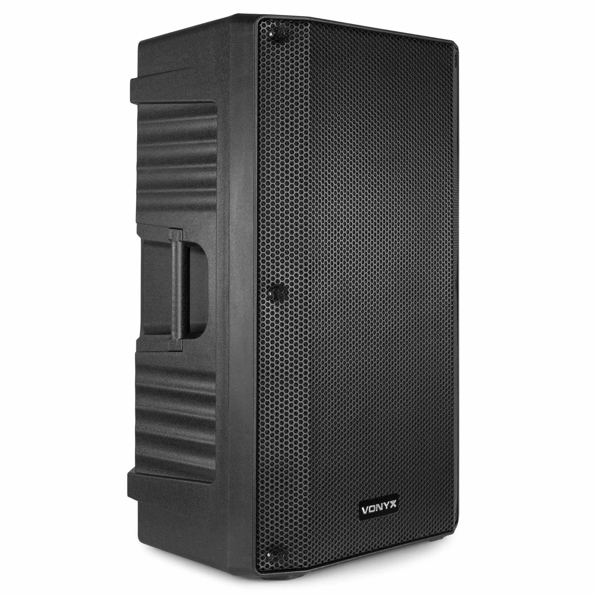 Vonyx VSA12 Altavoz Activo de 800 W biamplificado con woofer de 12" Entrada de micrófono y Guitarra, para música, Voz