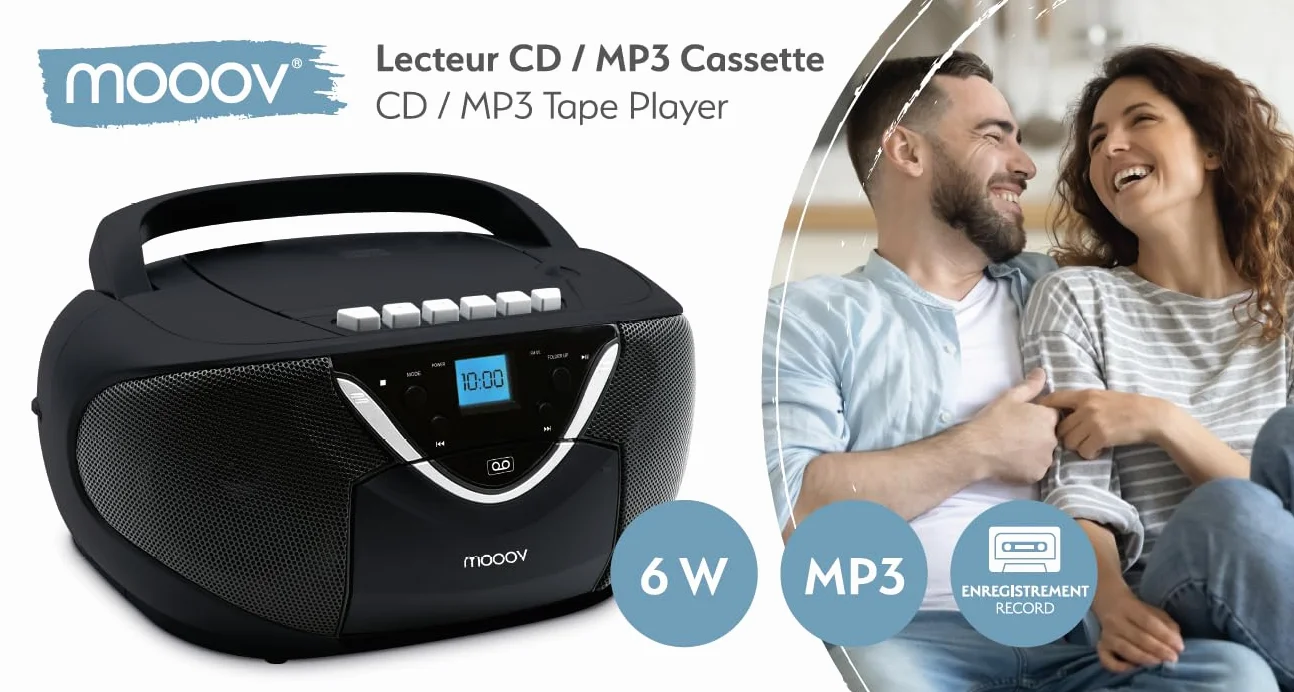 Metronic Radio CD MP3 Cassette con Auxiliar Negro