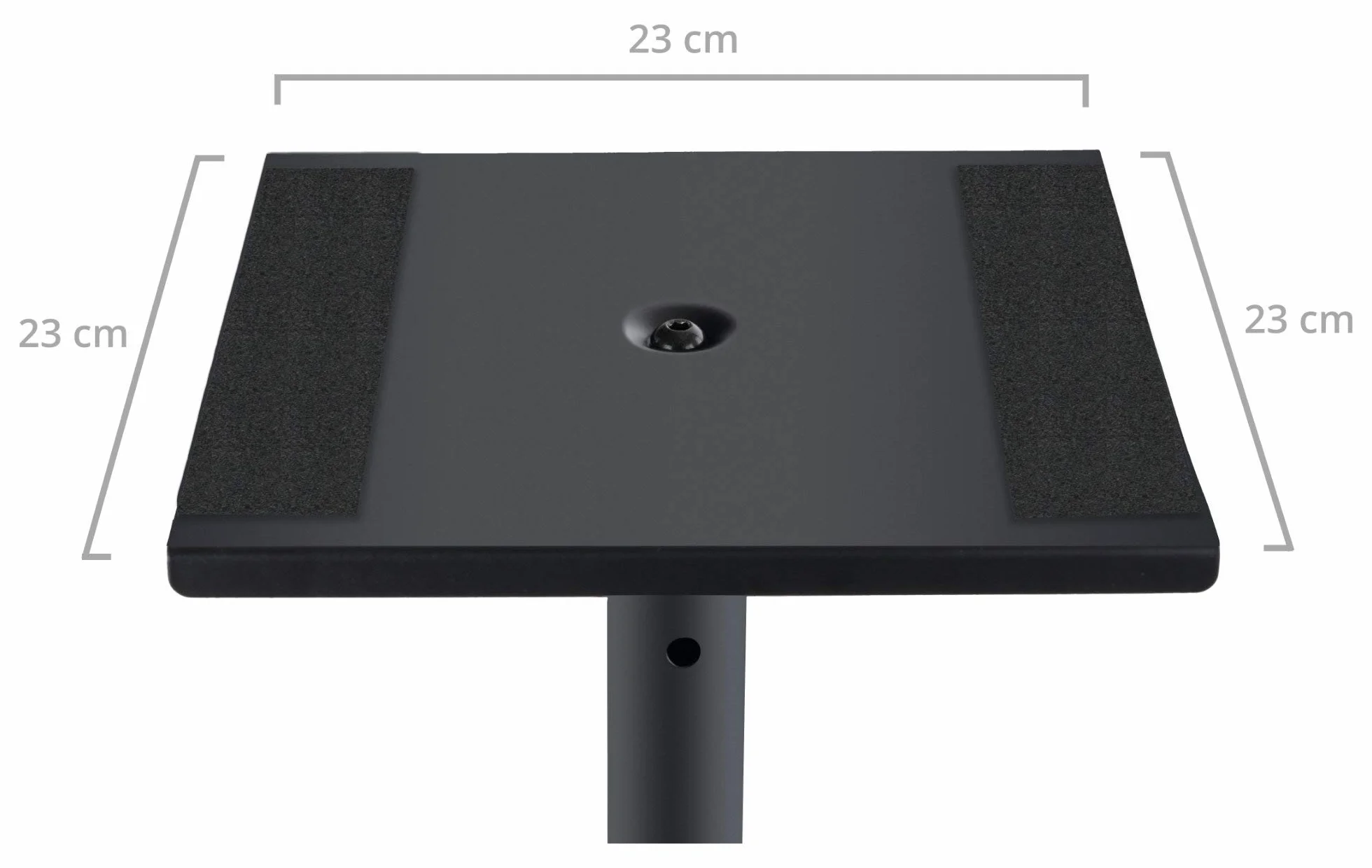 Pronomic SLS-10 2x Soporte de altavoz para monitor de estudio - Altura ajustable de 80 cm a 130 cm, base triangular, pies de goma, pies con pinchos, acero, placa de soporte con tiras de goma - Negro