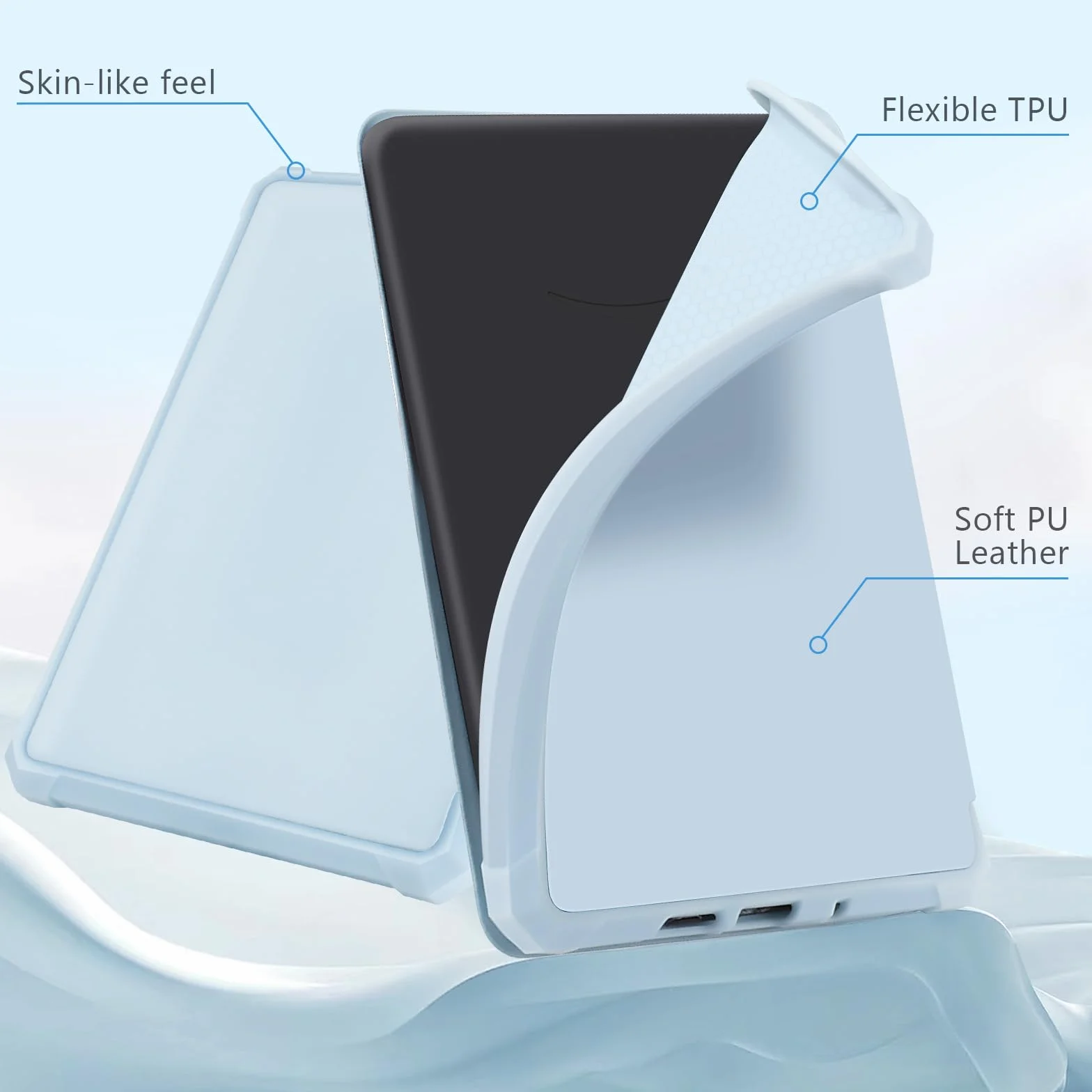 Funda para Kindle Paperwhite 6" 2024 2022 11ª Generación 2021 2022 Light Blue