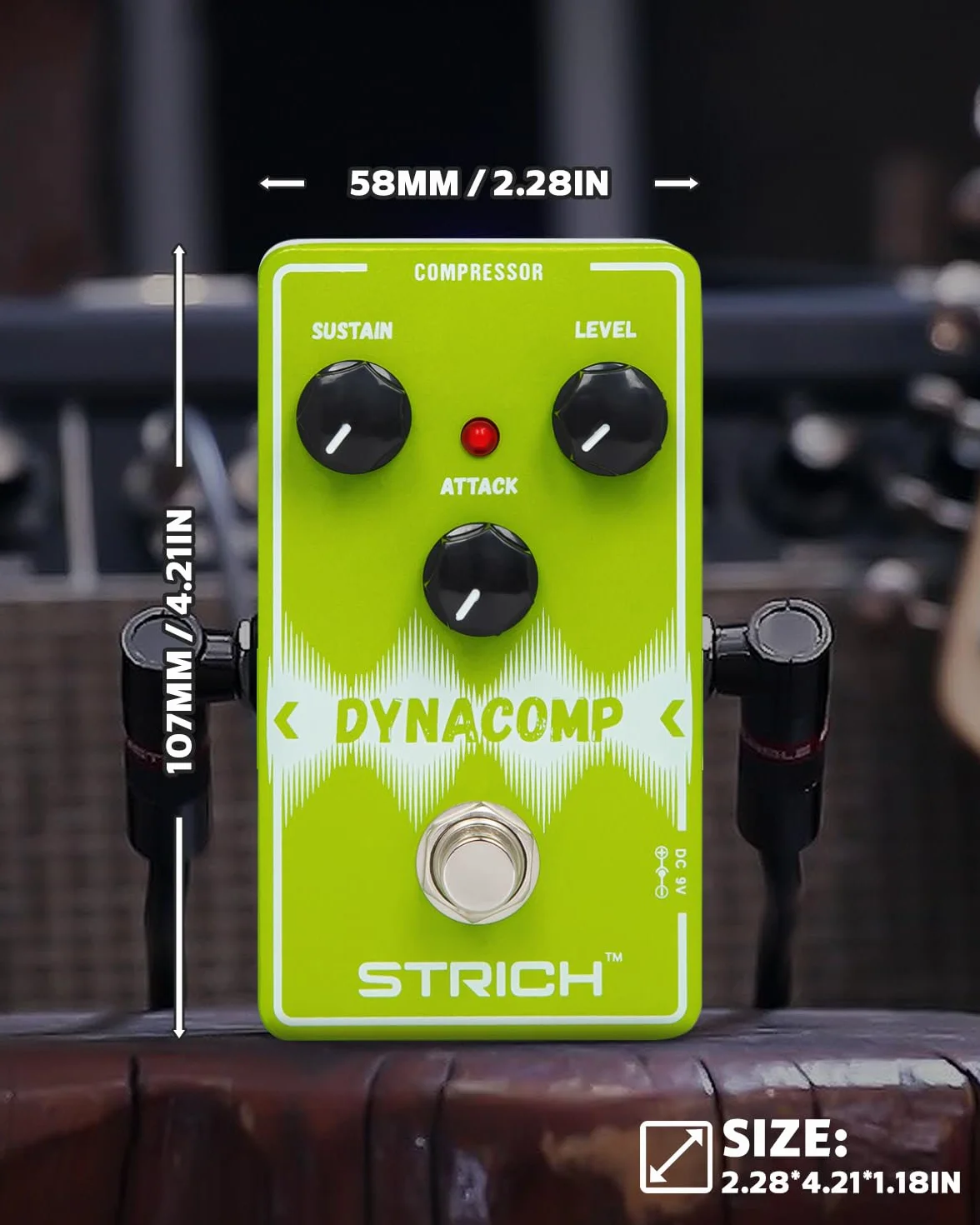 STRICH DYNACOMP - Pedal compresor de guitarra, pedal de efecto analógico puro esencial para guitarra eléctrica y bajo, control de 3 perillas, True Bypass