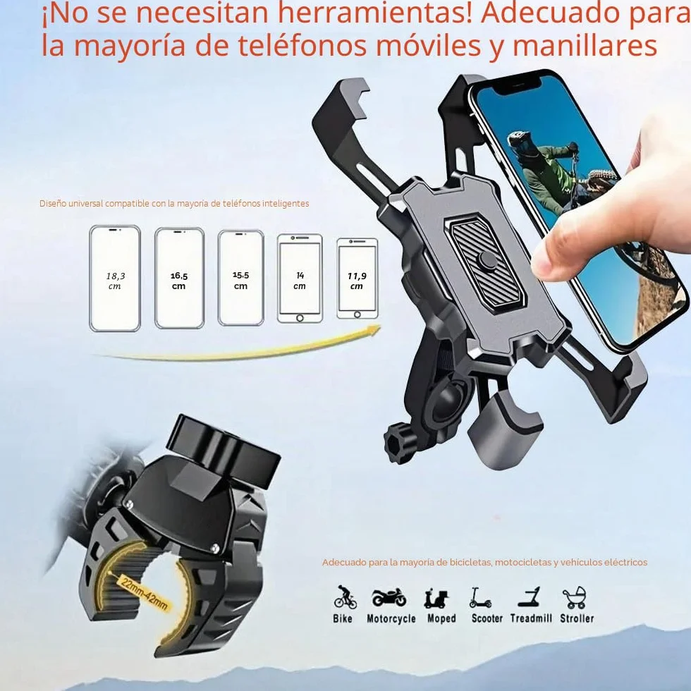 Soporte Universal Móvil Bicicleta Moto 360° Rotación Manillar para iPhone Samsung Galaxy Huawei Xiaomi Oppo