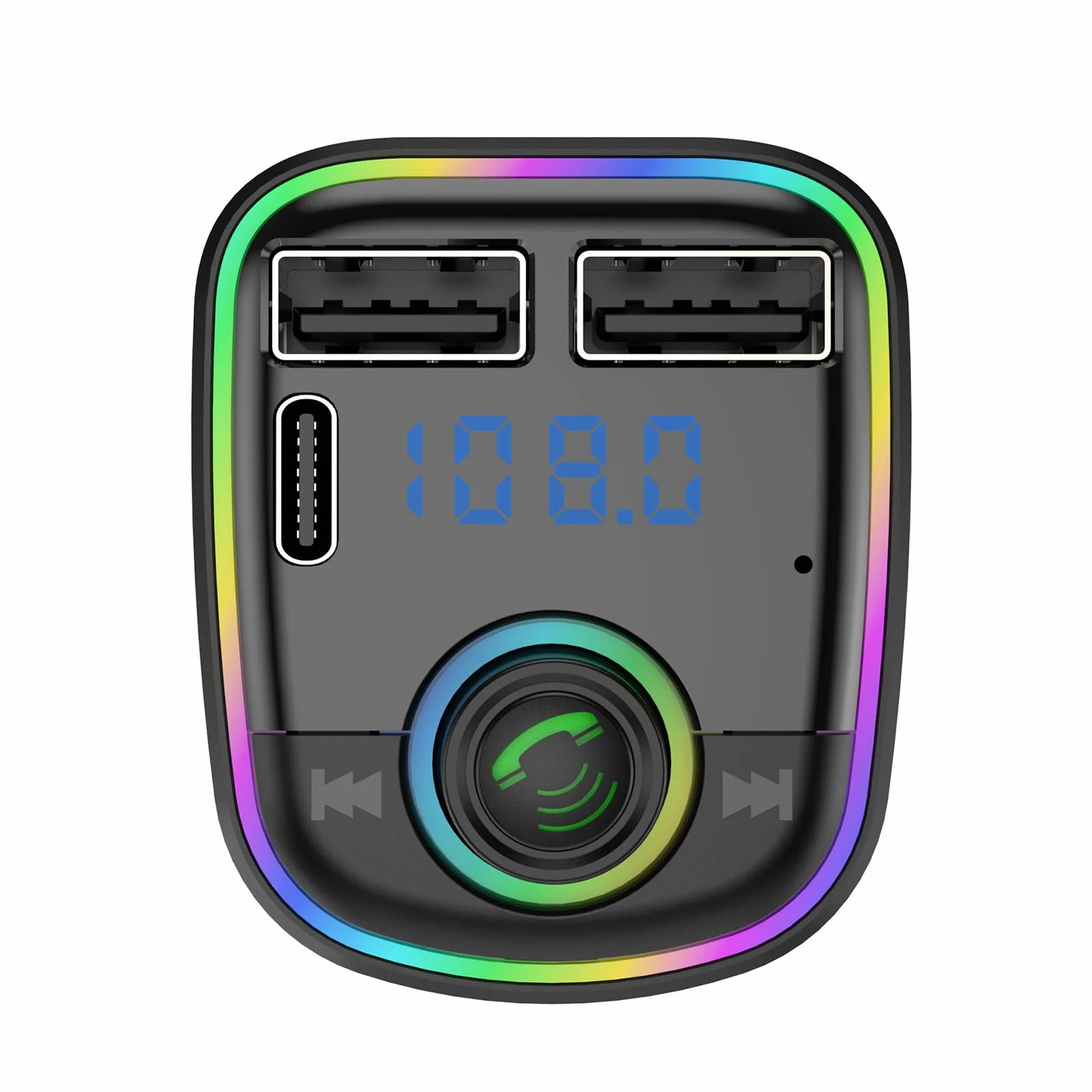 Transmisor FM para Coche | Adaptador De Coche con Carga Rápida | Transmisor Inteligente con Cancelación de Ruido y Reproductor MP3 para Viajes Diarios y Trayectos
