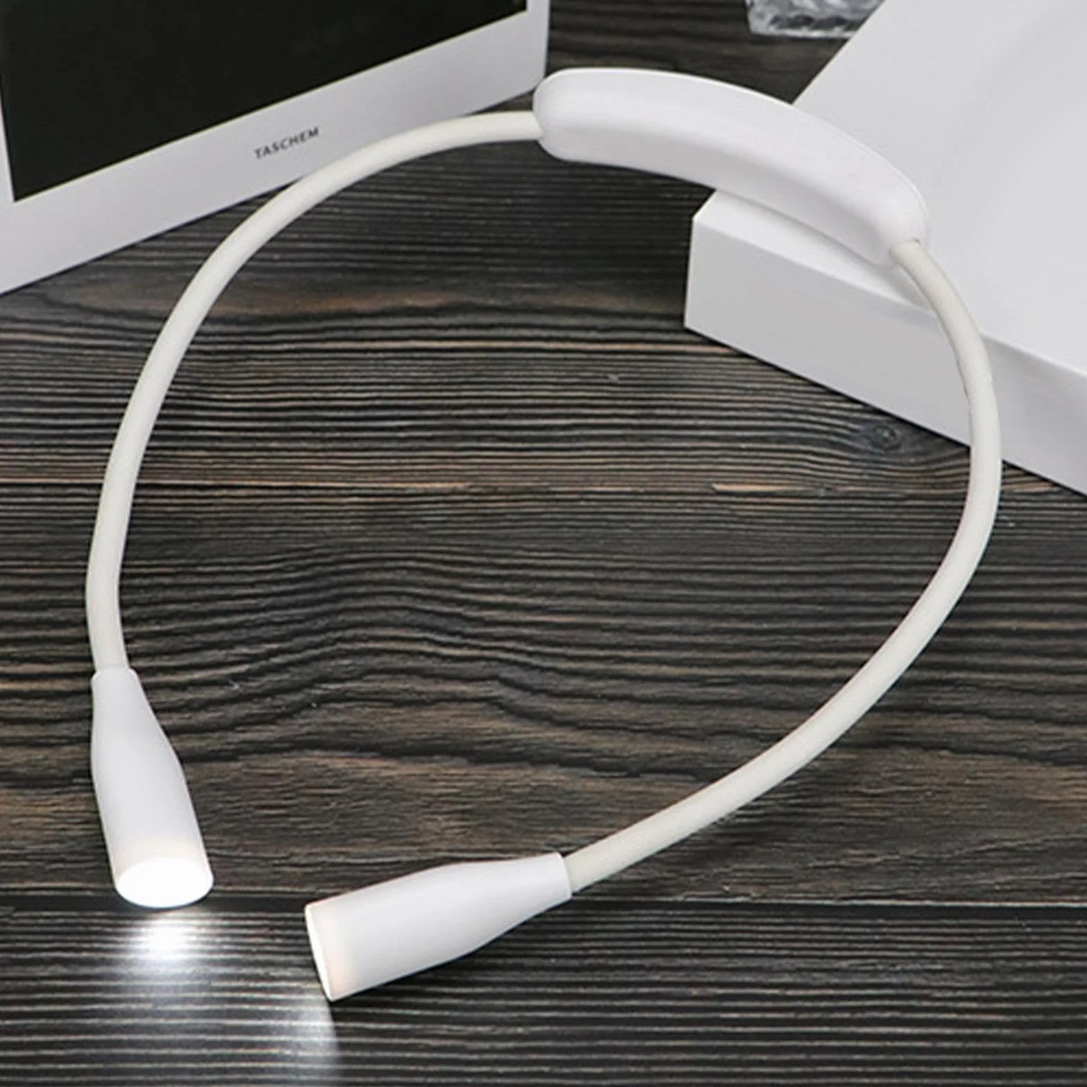 Lámpara de lectura para el cuello - Luces nocturnas de lámpara de libro recargable USB - Ajustable con brazos flexibles, luz nocturna USB duradera para, tejer, manualidades, reparación
