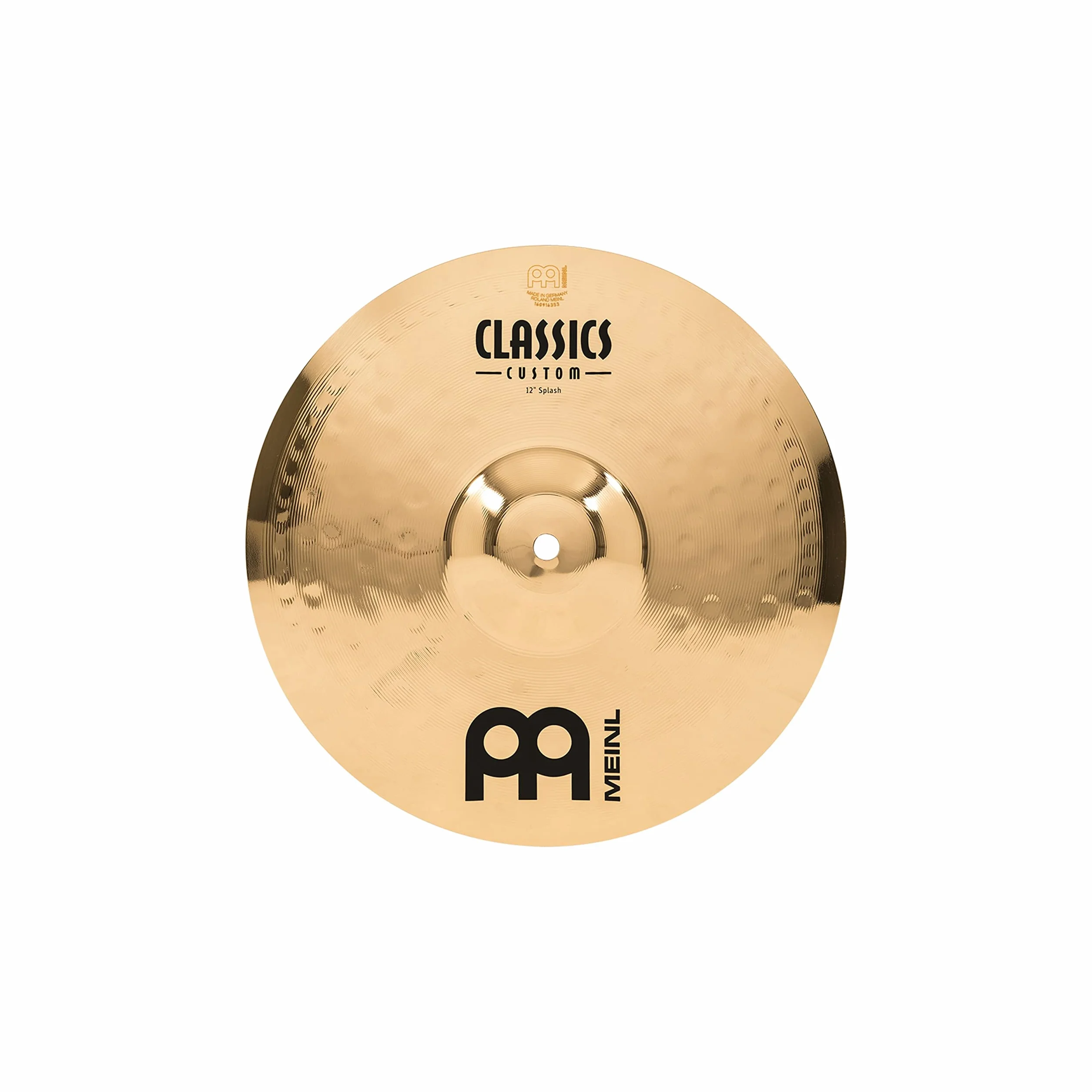 Meinl Cymbals Classics Custom Brilliant Plato Splash de 12 pulgadas (30,48cm) Platillos de Batería - Bronce B12, Acabado Brillante (CC12S-B)
