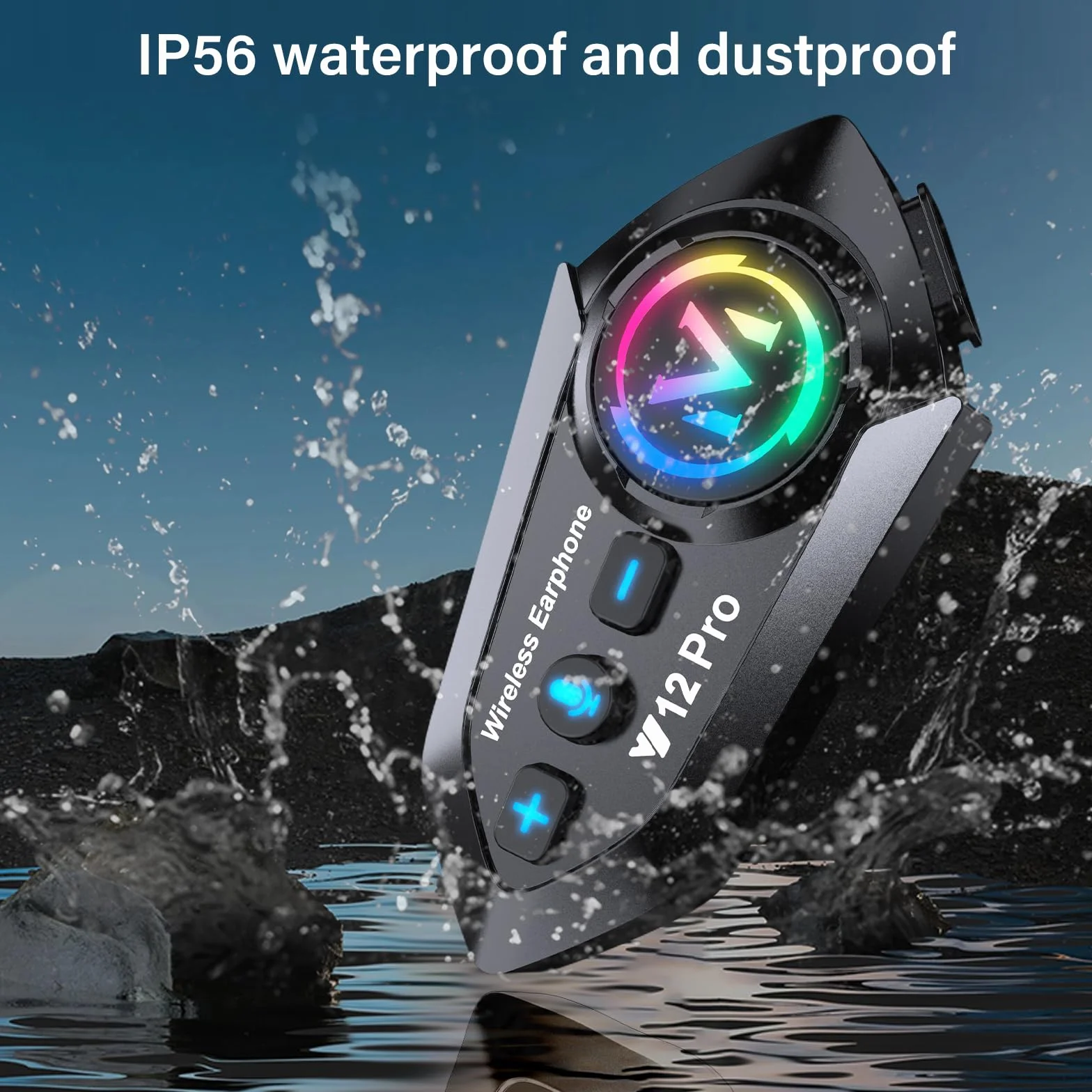Intercomunicador Casco Moto Bluetooth 5.4 Doble Chip Audio Multitarea Manos Libres 500m Cancelación Ruido DSP CVC IP56