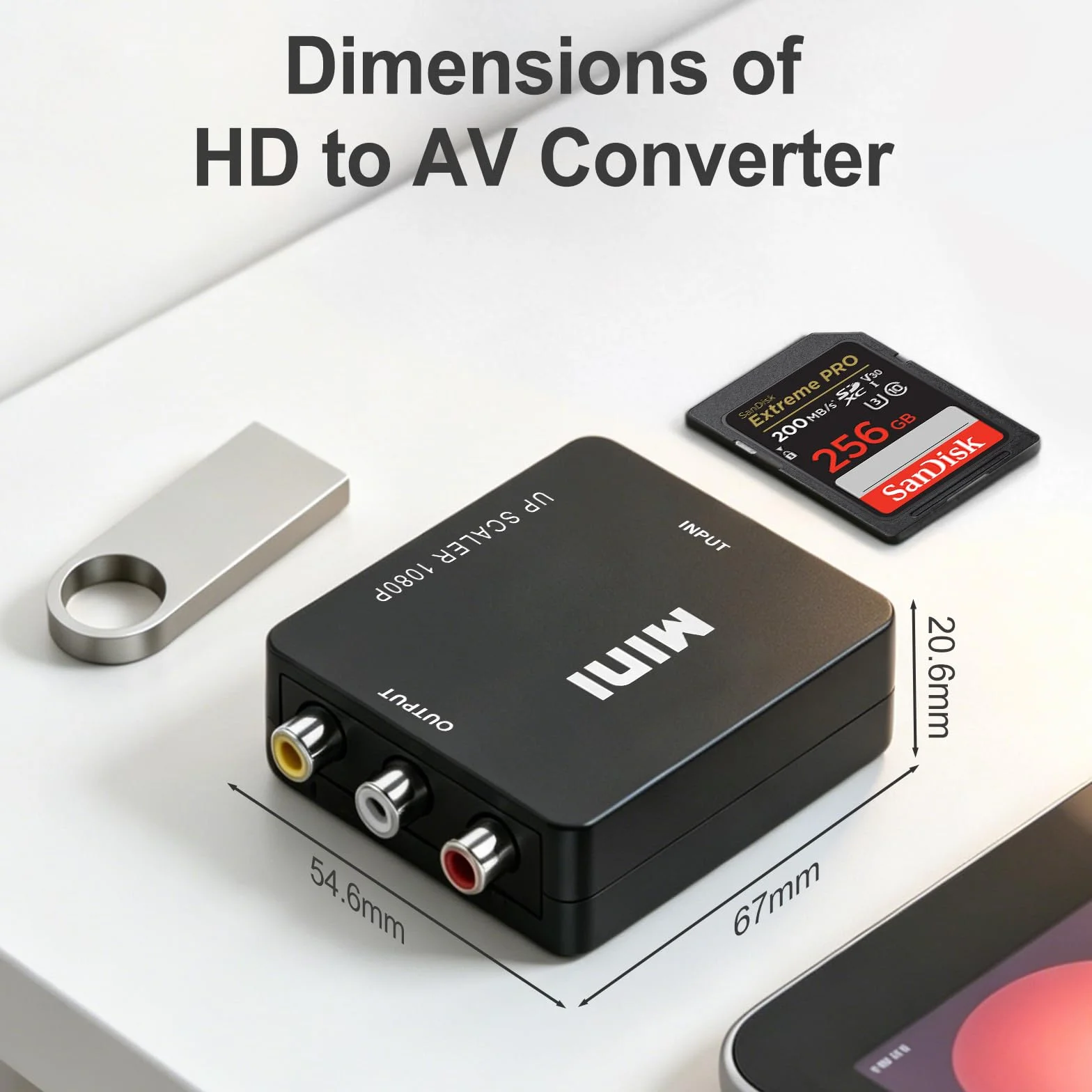 Convertidor HDMI a RCA, Adaptador HDMI a AV de Audio y Video, Soporte 1080P, Adaptador Euroconector para DVD STB PS2 PS3 PS4 TV Gamecube VHS Camara Laptop VCR Proyector