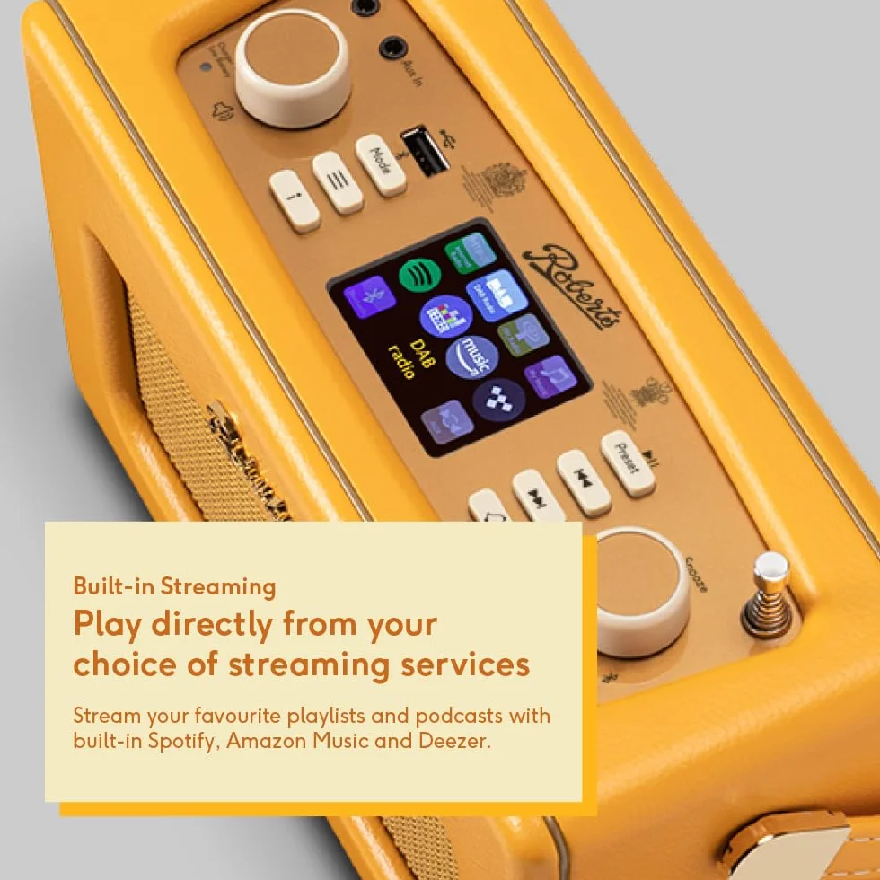 Roberts Revival iSTREAML - Radio Digital FM/Dab/Dab+/Internet con Bluetooth, Amarillo Sunburst