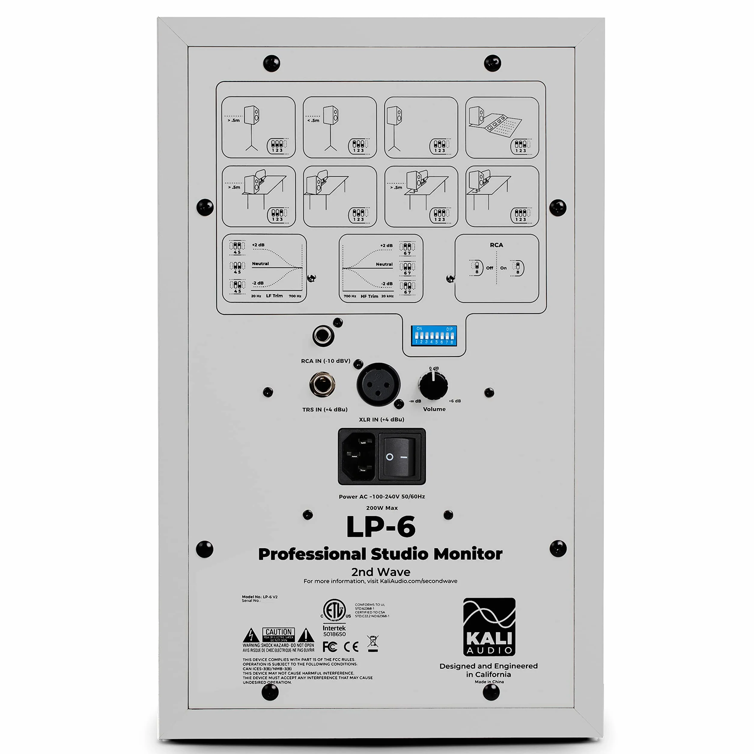 Kali Audio Altavoz LP-6 2nd Wave, Monitor de Estudio (Monitor Activo de Campo cercano, Altavoz con tecnología de guía de Ondas, Sistema de Reflejo de Bajos, sin Apenas Ruido inherente), Blanco