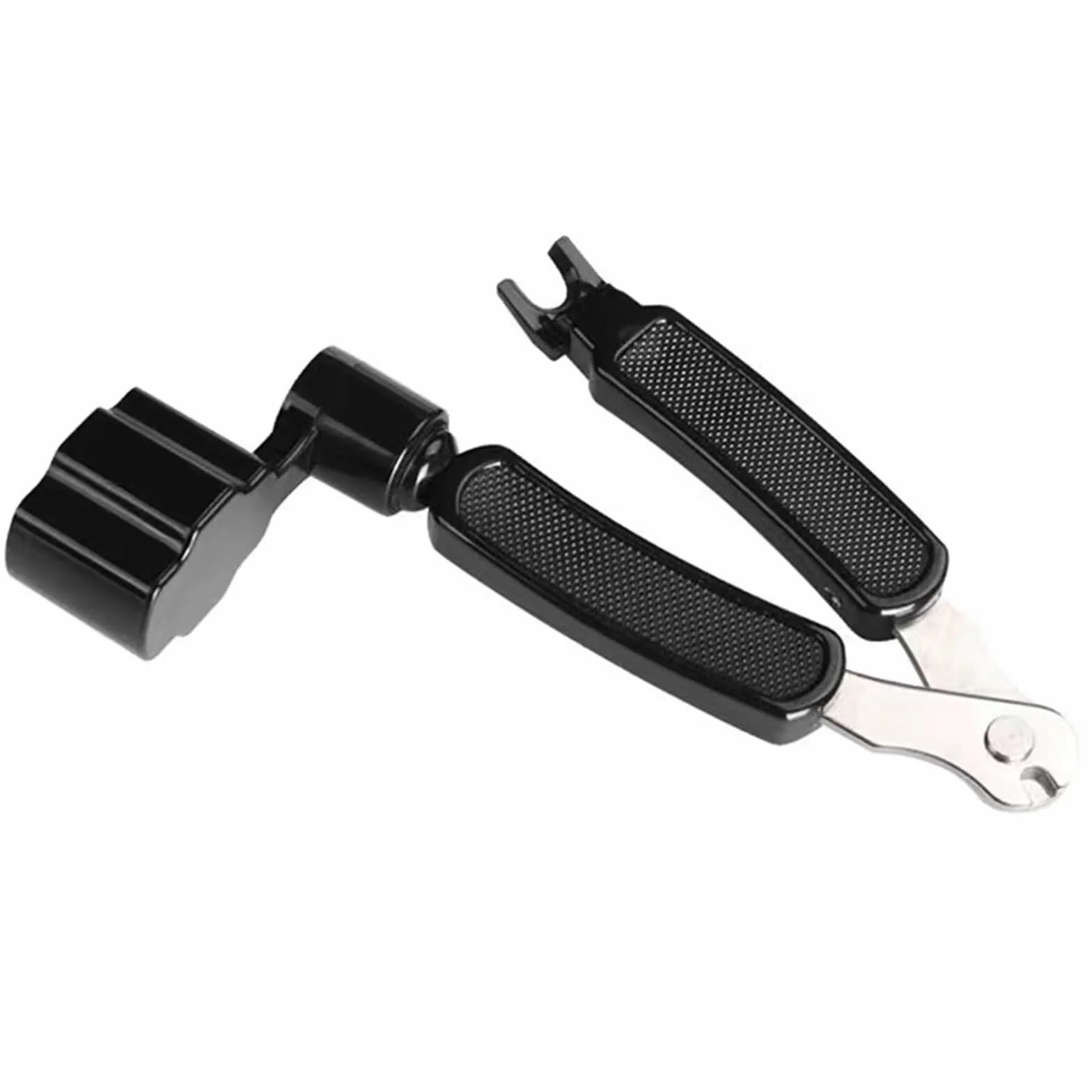 Cortador de cuerdas de guitarra y extractor de pines de puente, herramienta de mantenimiento multifuncional 3 en 1, accesorios de guitarra (negro)