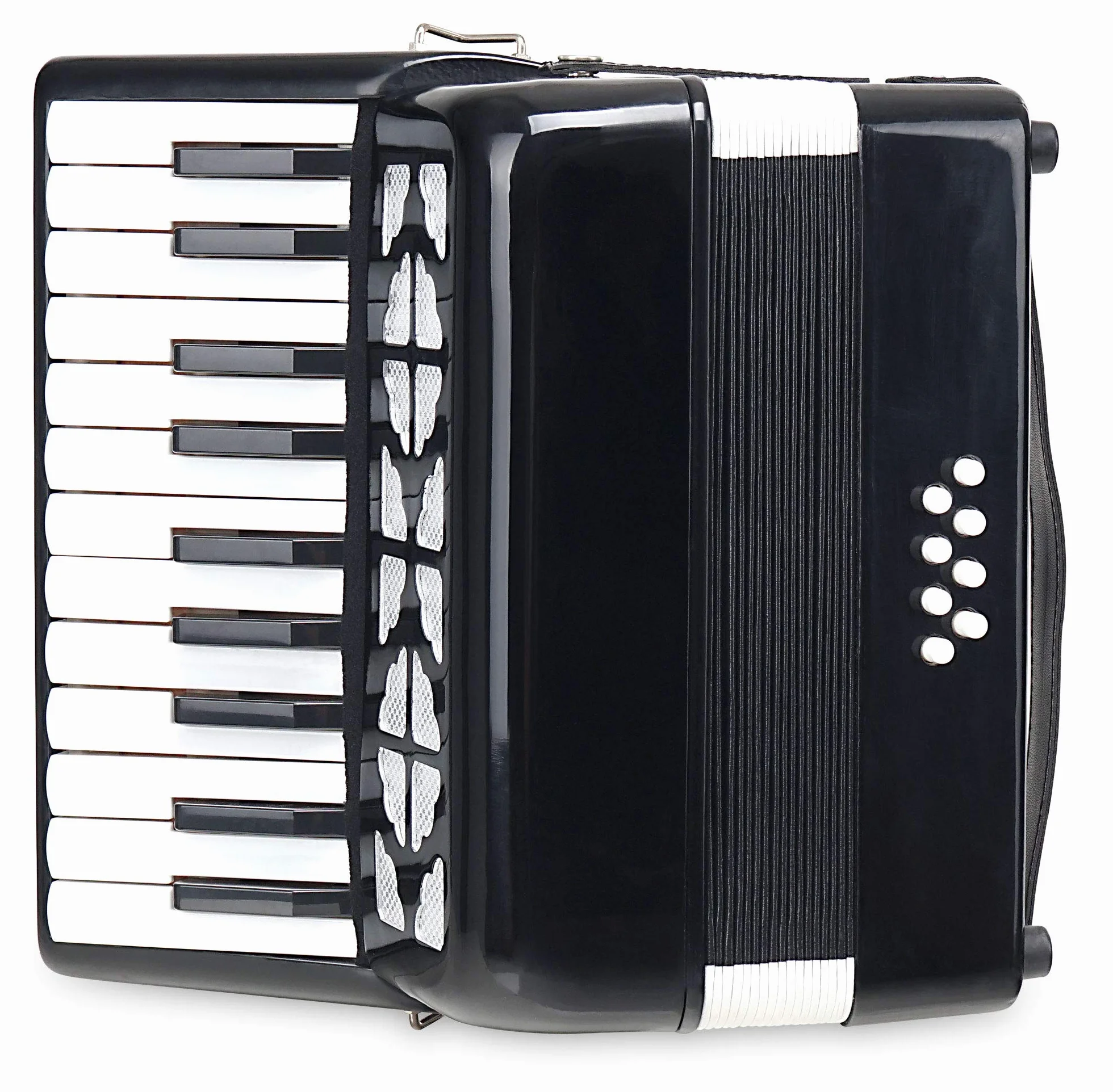 Classic Cantabile Secondo Junior Acordeón 8 Bajos (22 teclas de disco, 8 teclas de bajo, incl. correa y funda) negro