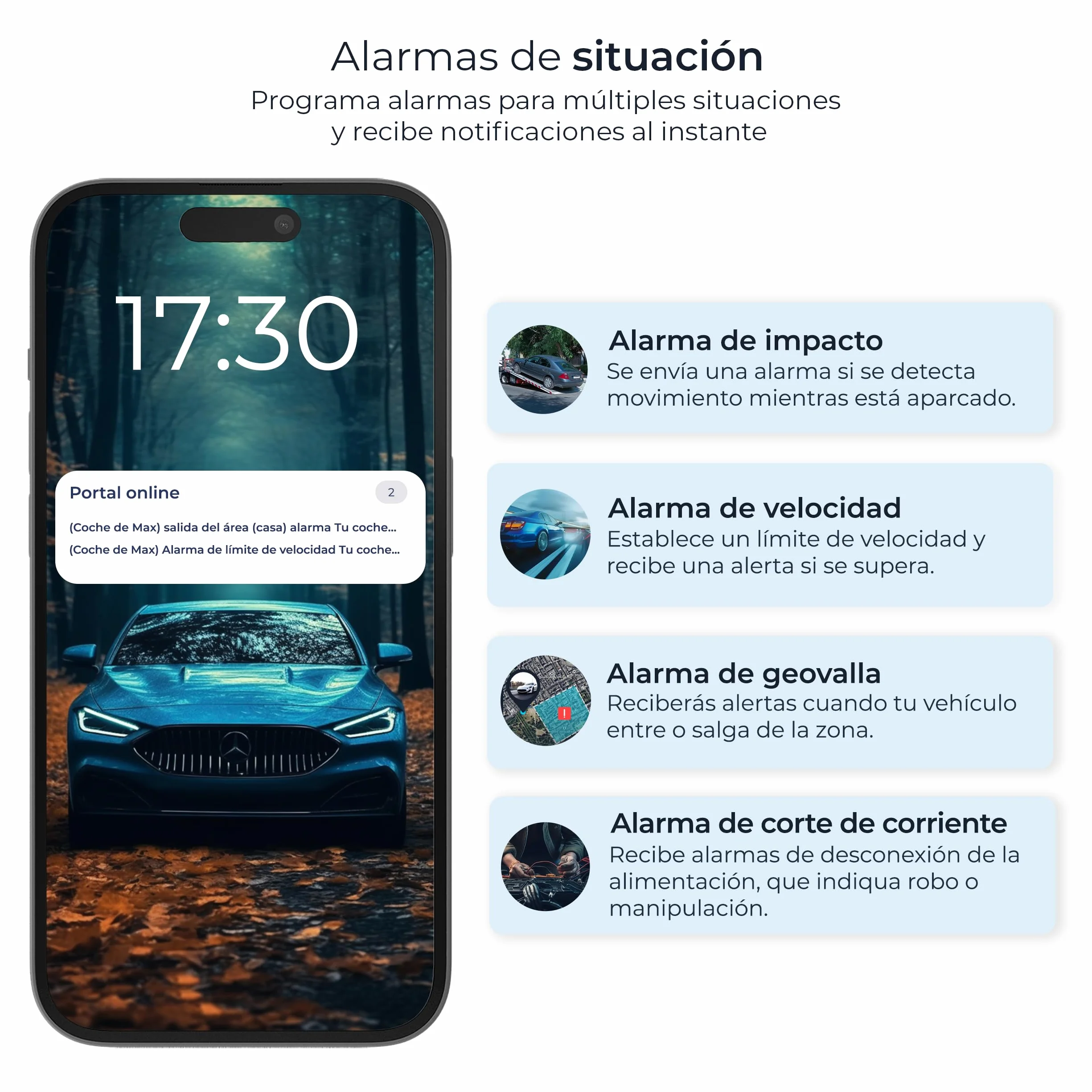 Salind 01 4G Localizador GPS para Coche, Moto y Vehículos - Conexión Directa a Batería - Seguimiento en Tiempo Real, Historial de Rutas y Alarmas - Cable 1,38m