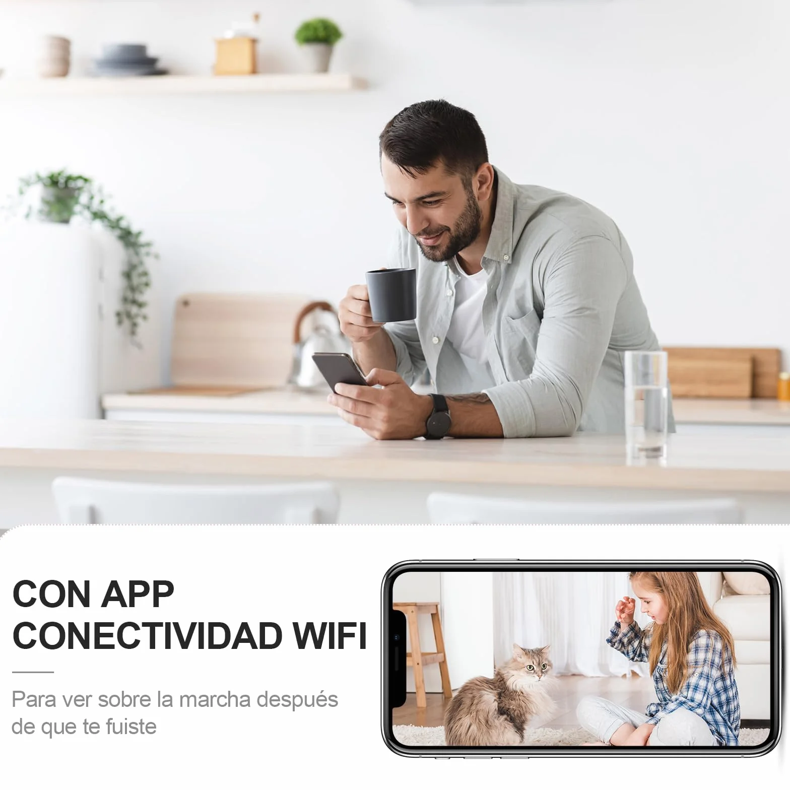 AOBOCAM Camara Espia 4K HD Mini WiFi (2.4Ghz) Camara para Ver En El Movil, Interior/Exterior Mini Cámaras De Vigilancia inalambricas Larga Duracion Detección de Movimiento (B1)