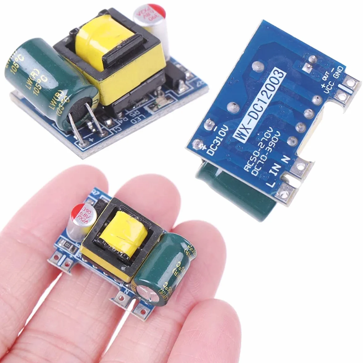 5 piezas AC-DC 5V 700mA 3.5W Módulo Buck Módulo de fuente de alimentación conmutada aislada Regulador Buck 220V a 5V Convertidor con cable rojo y negro