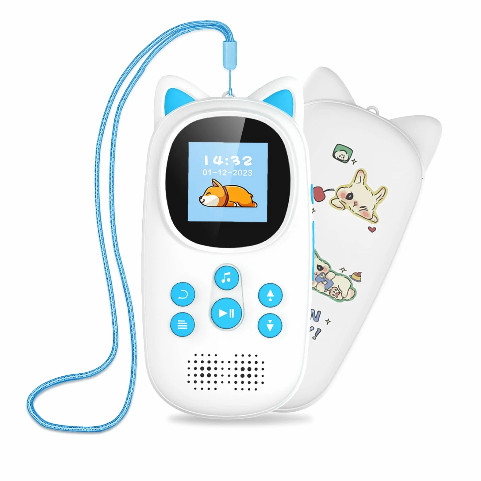 32GB Reproductor MP3 Bluetooth 5.0, Niños Mp3 Reproductor con HiFi Sonido sin Pérdida, Oilsky Portátil Deportivo MP3 Player con 750 mAh, Reproductor de Música con Altavoz HD Integrado, Radio FM