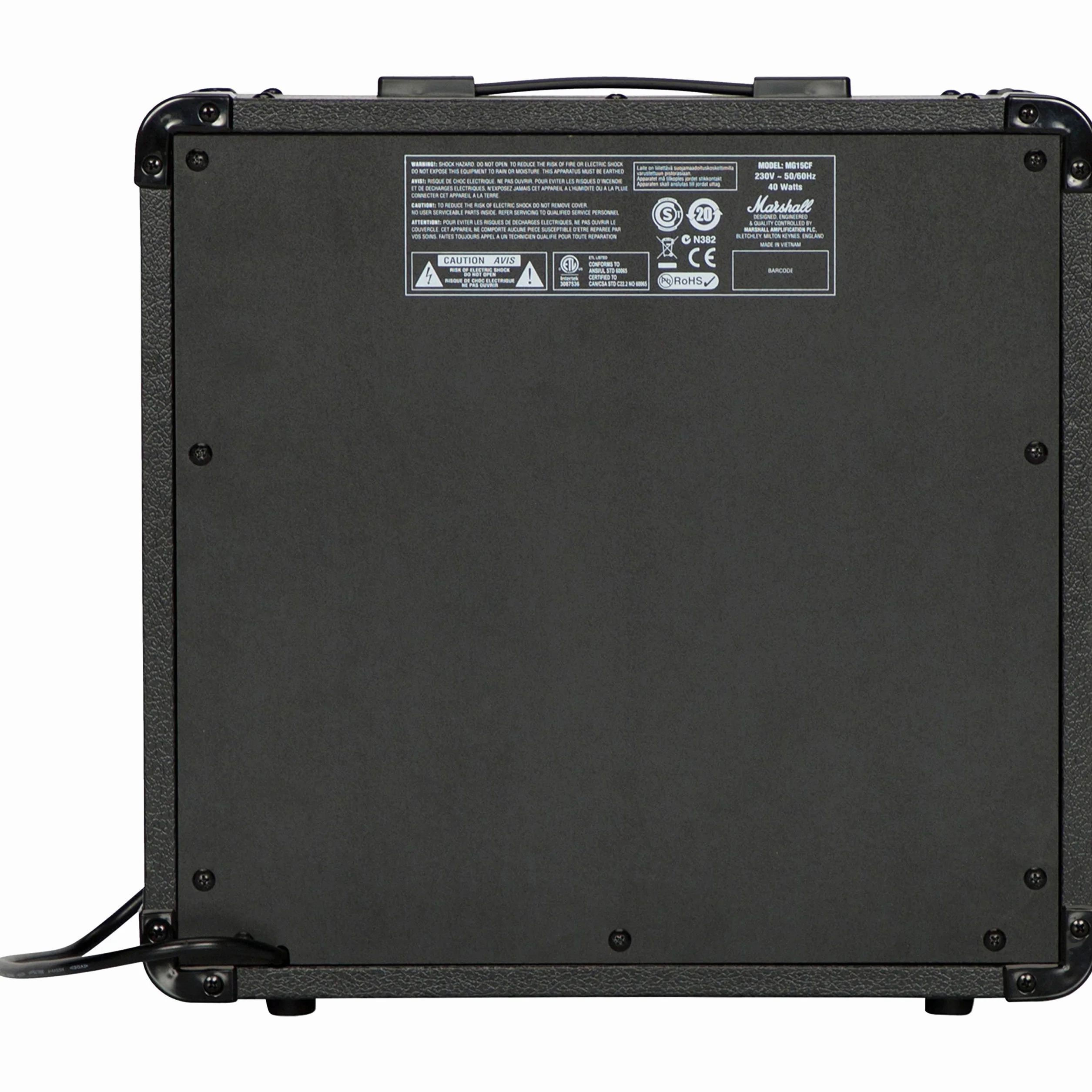 Marshall MG15G Amplificador de práctica adecuado para guitarra eléctrica, negro y dorado, Standard, 15W