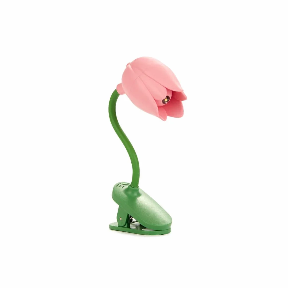 Balvi Luz Lectura Tulip Color Rosa Lámpara Flexible con Pinza en Forma de tulipán para Leer por la no