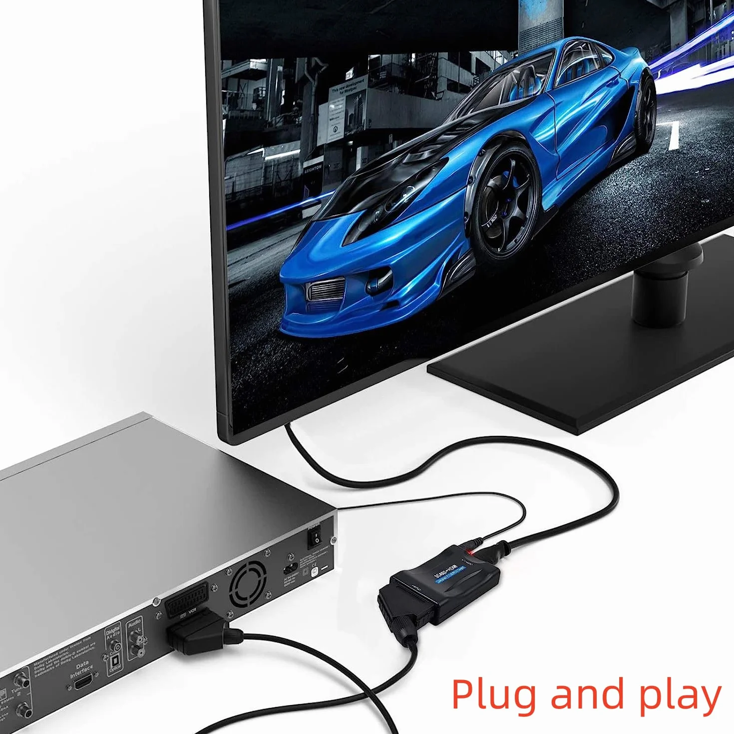 Euroconector hdmi Convertidor Scart a HDMI Entrada Scart Salida Audio Video HD Apoyo 720p/1080p para Proyectores Monitores HDTV STB VHS Xbox PS3 Sky Blu-ray DVD Wii TV VCR