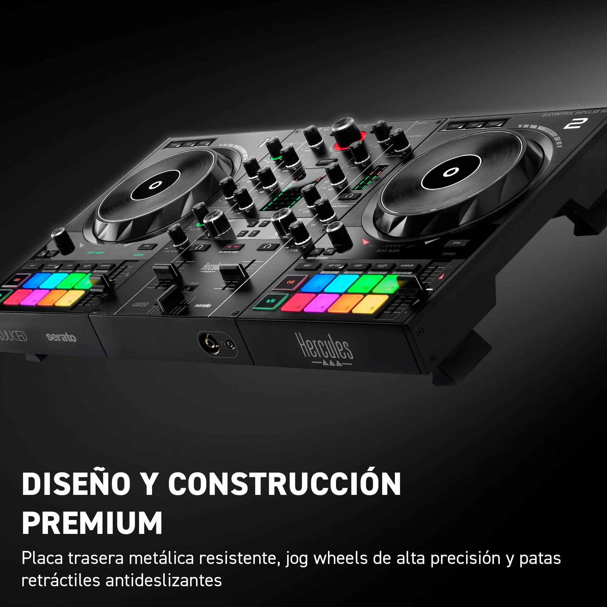 Hercules DJControl Inpulse 500 - Controladora de DJ USB de 2 decks para Serato DJ Lite y DJUCED