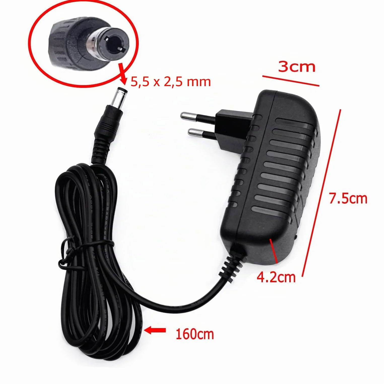 JZK 5V 1A DC Netzteil Adapter mit 8 Stecker DC Stecker AC 100-240V zu 5 Volt 1 Amp 1000mA Netzteil Transformator für 5V LED Streifenluchten Router, Audio, Video