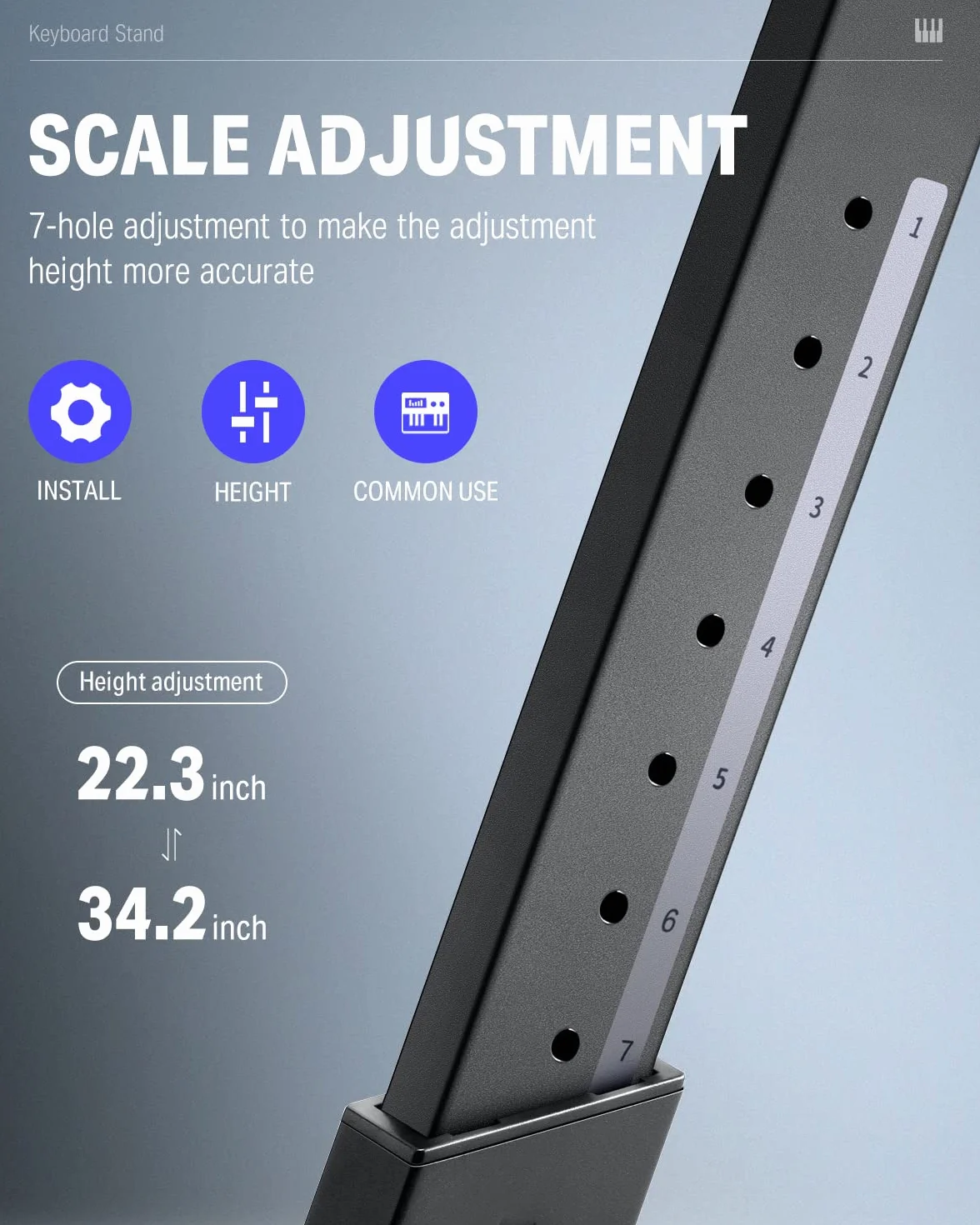 Donner DKS-100 - Soporte plegable para teclado, estilo Z, resistente, portátil, ajustable y plegable, apto para teclado MIDI de 37 54 61 88 teclas, teclados electrónicos, pianos digitales