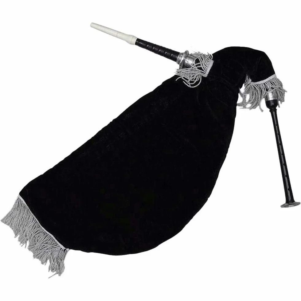 Gaita, negro, terciopelo, metal, c mayor, premium con cañas Chanter gratis