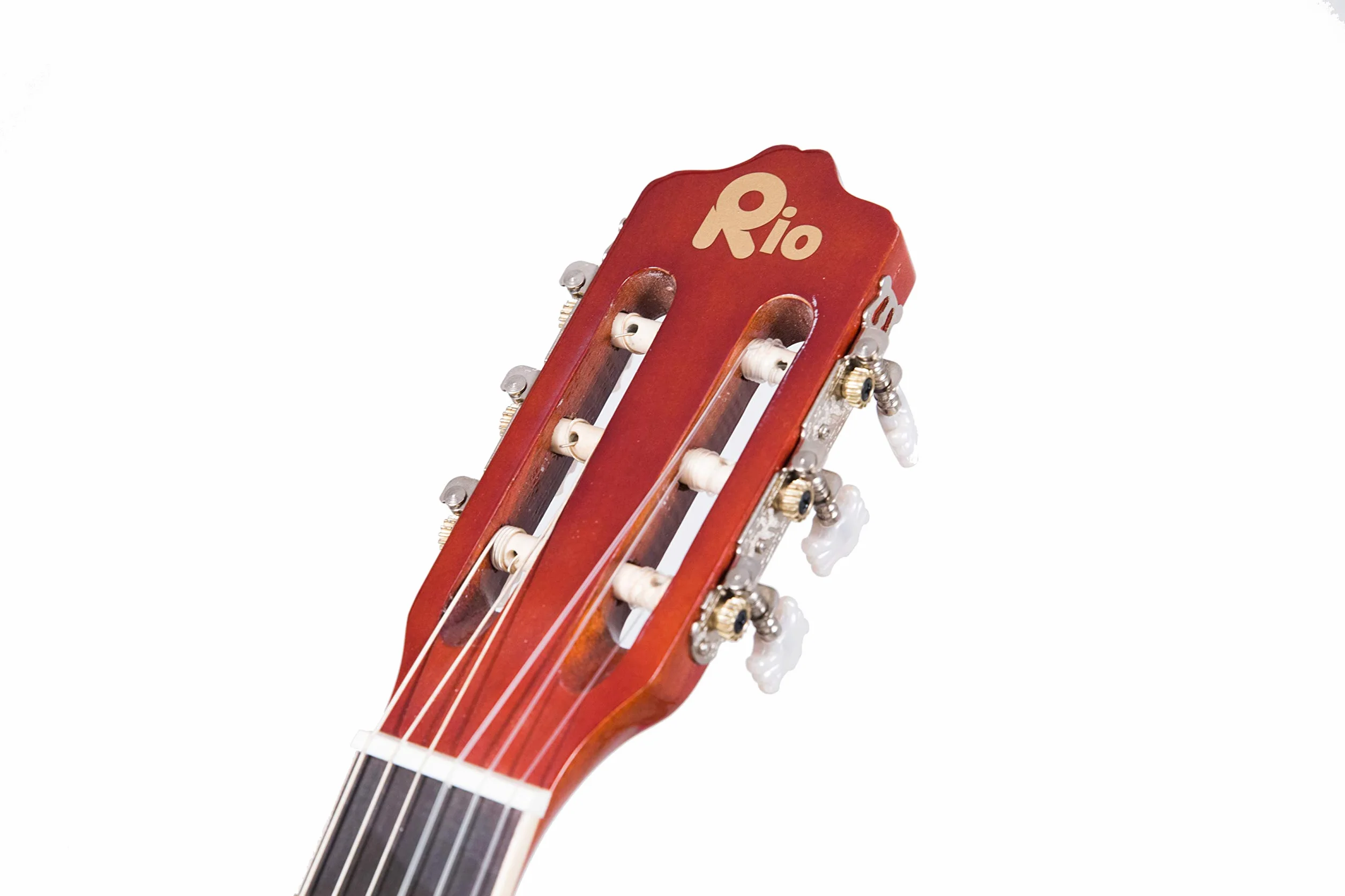 Rio Sunburst - Juego de guitarra acústica de nailon de 99 cm, 4/4, tamaño completo (Sunburst)