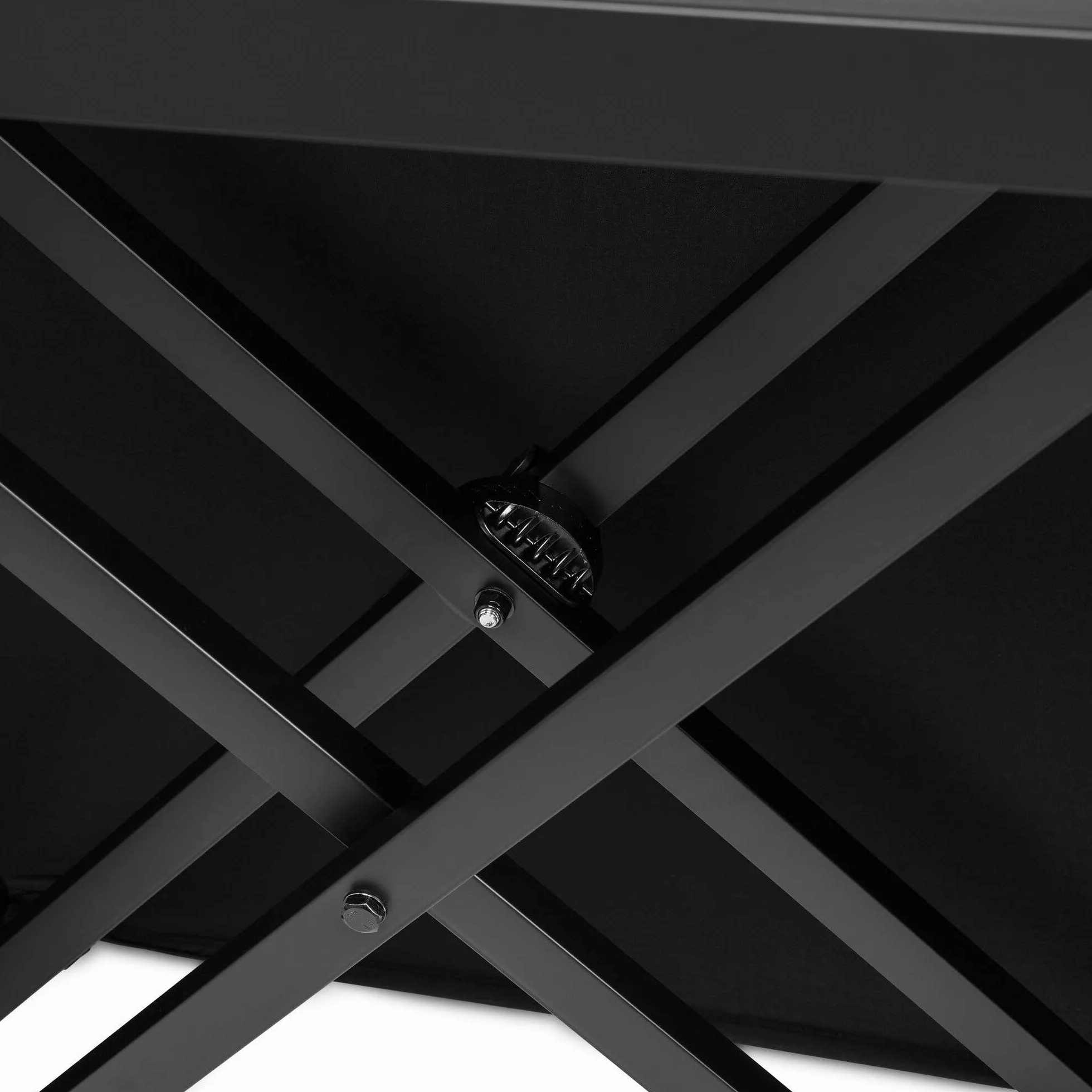 Vonyx DBE100 – Cabina DJ Plegable de 1 m de Ancho con Altura Regulable 80-99,2 cm, Mesa DJ portátil de Aluminio Negro con Lycra Negra ignífuga y Bolsa Transporte para DJ móvil