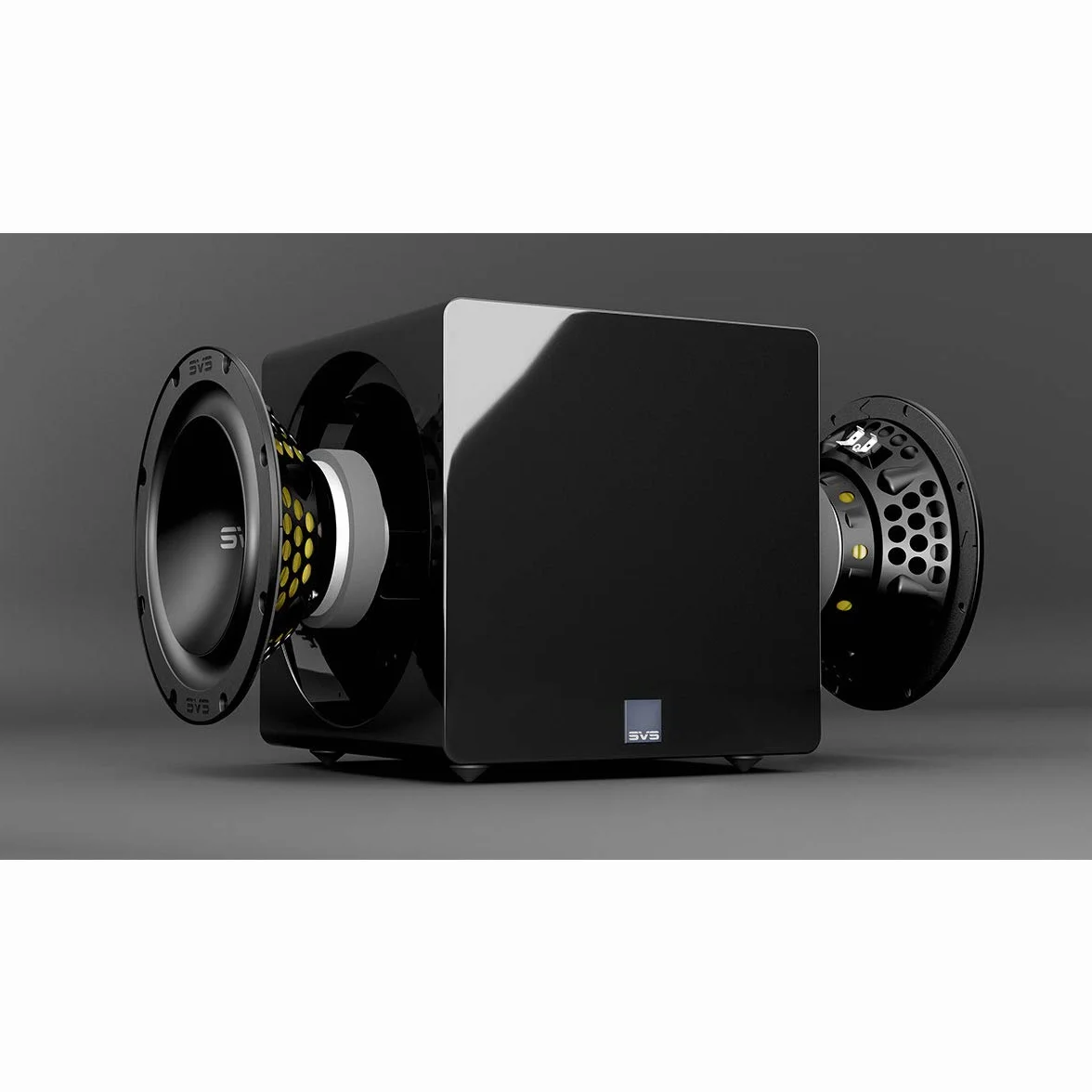 SVS Subwoofer microsellado 3000 con Controladores duales Totalmente Activos de 8 Pulgadas (Piano Negro Brillante)