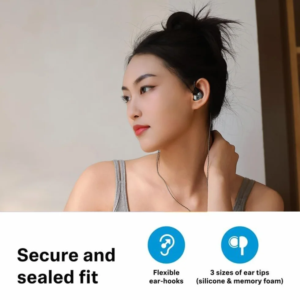 Sennheiser IE 200 Auriculares estéreo audiófilos con Cable : Auriculares intraurales con Cable con Sonido nítido Superior de Alta fidelidad, Voz Realista y Graves impactantes - Plata