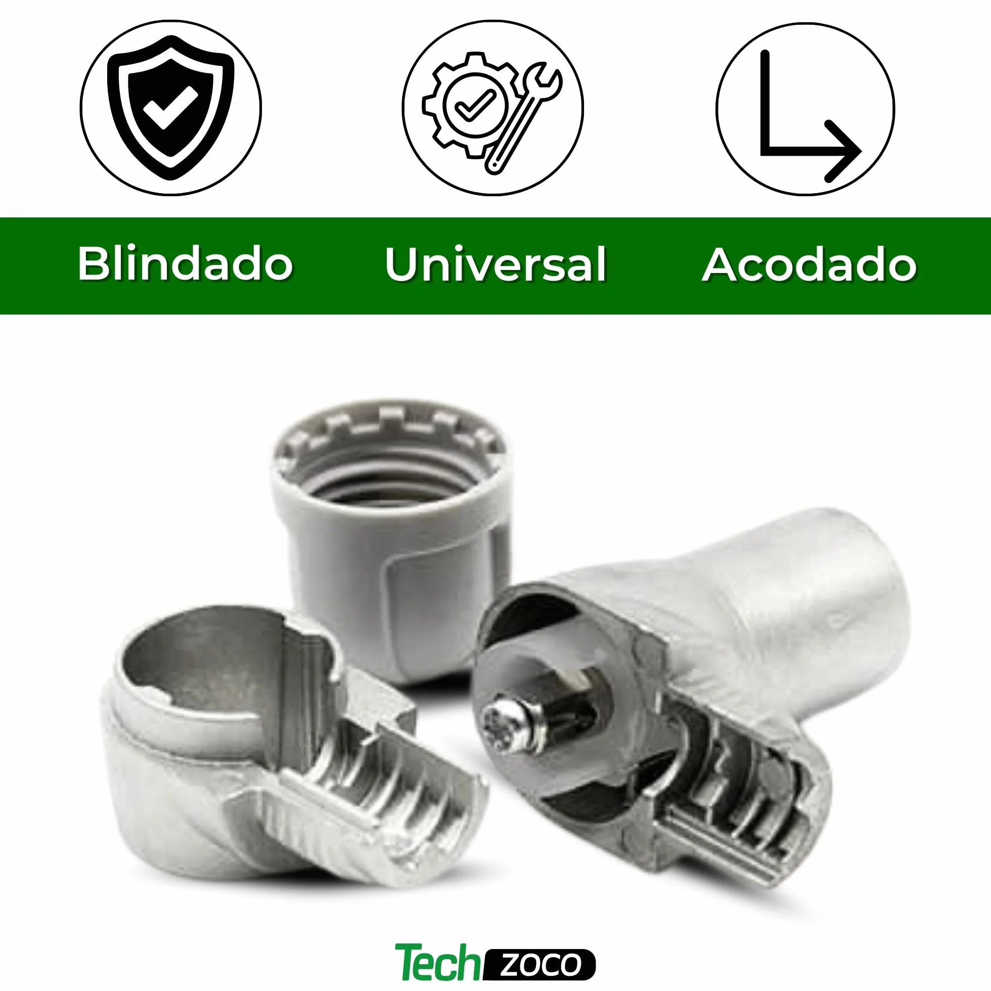 TECHZOCO Pack de 6 Conectores Coaxiales IEC para Cable de Antena de TV, CEI Acodado Blindado, 3 Machos + 3 Hembras, 6.9mm Diámetro